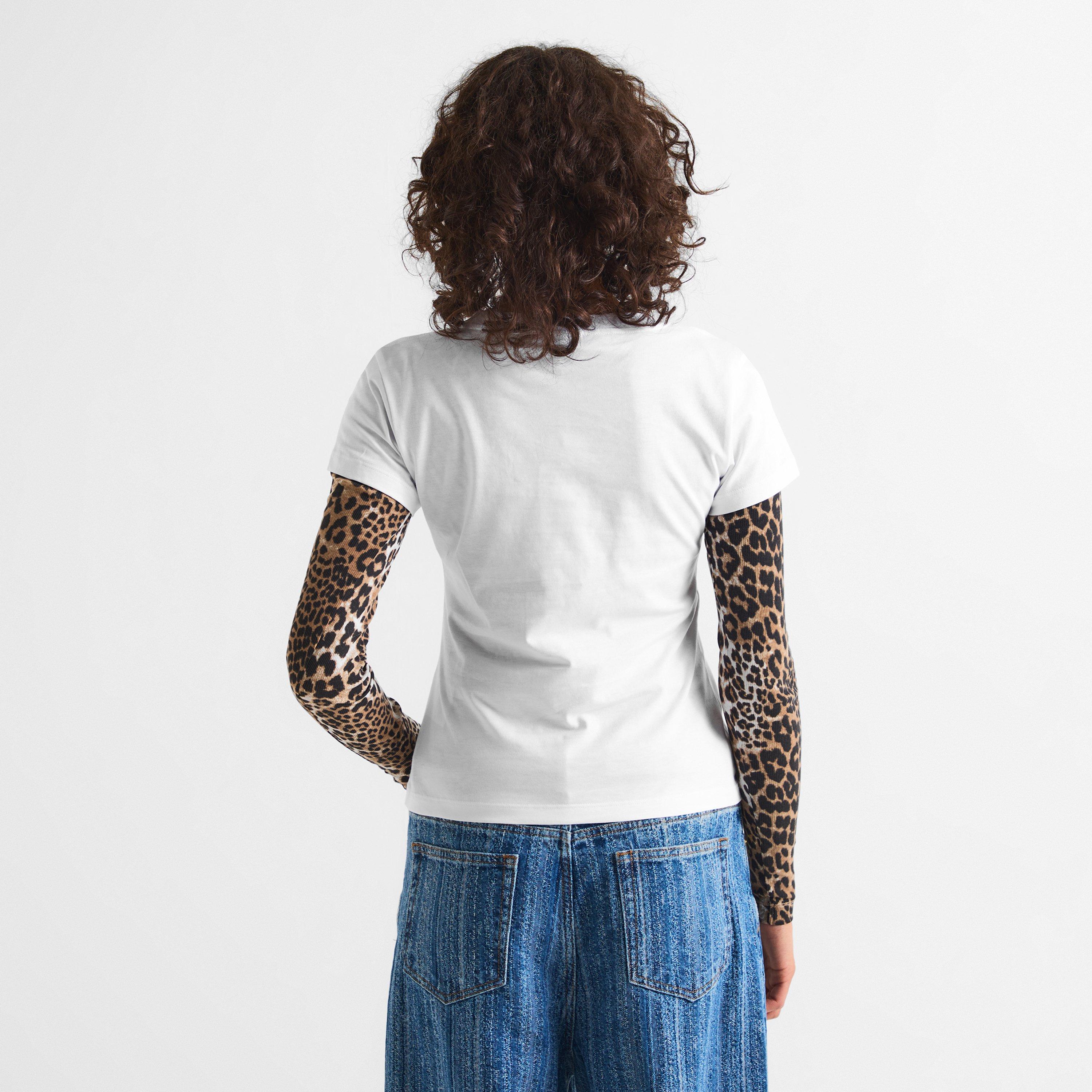 White - Ganni - Women's Jersey Baby Fit T-Shirt - 4