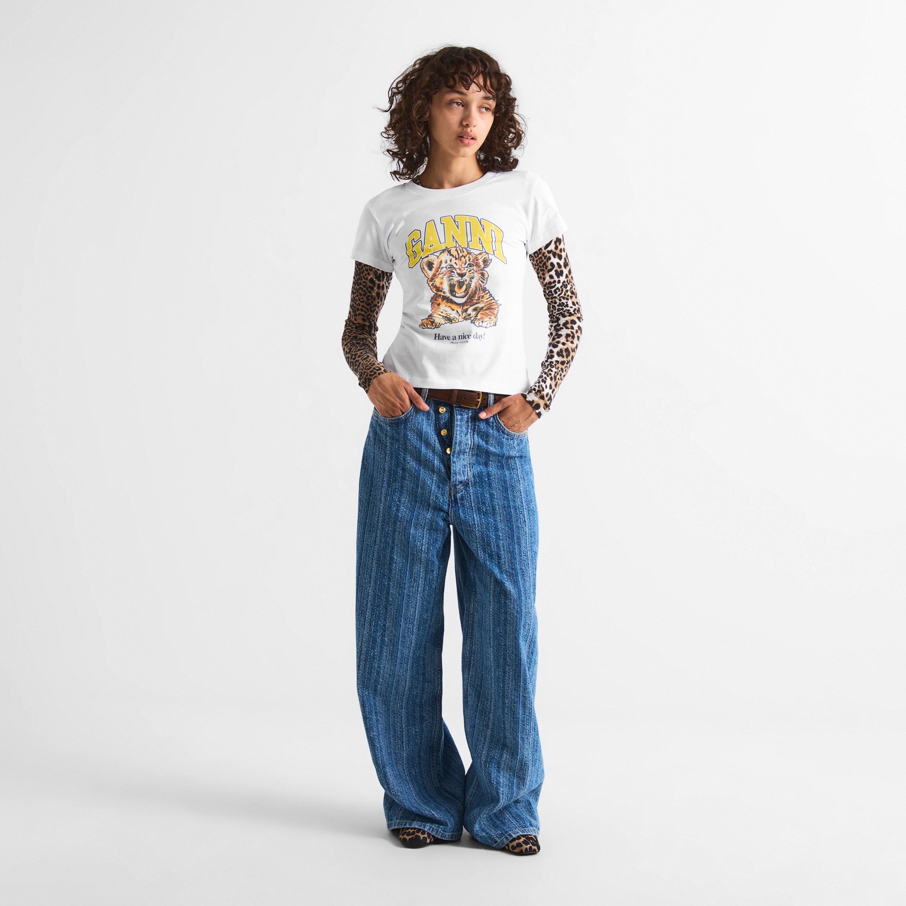 White - Ganni - Women's Jersey Baby Fit T-Shirt - 6