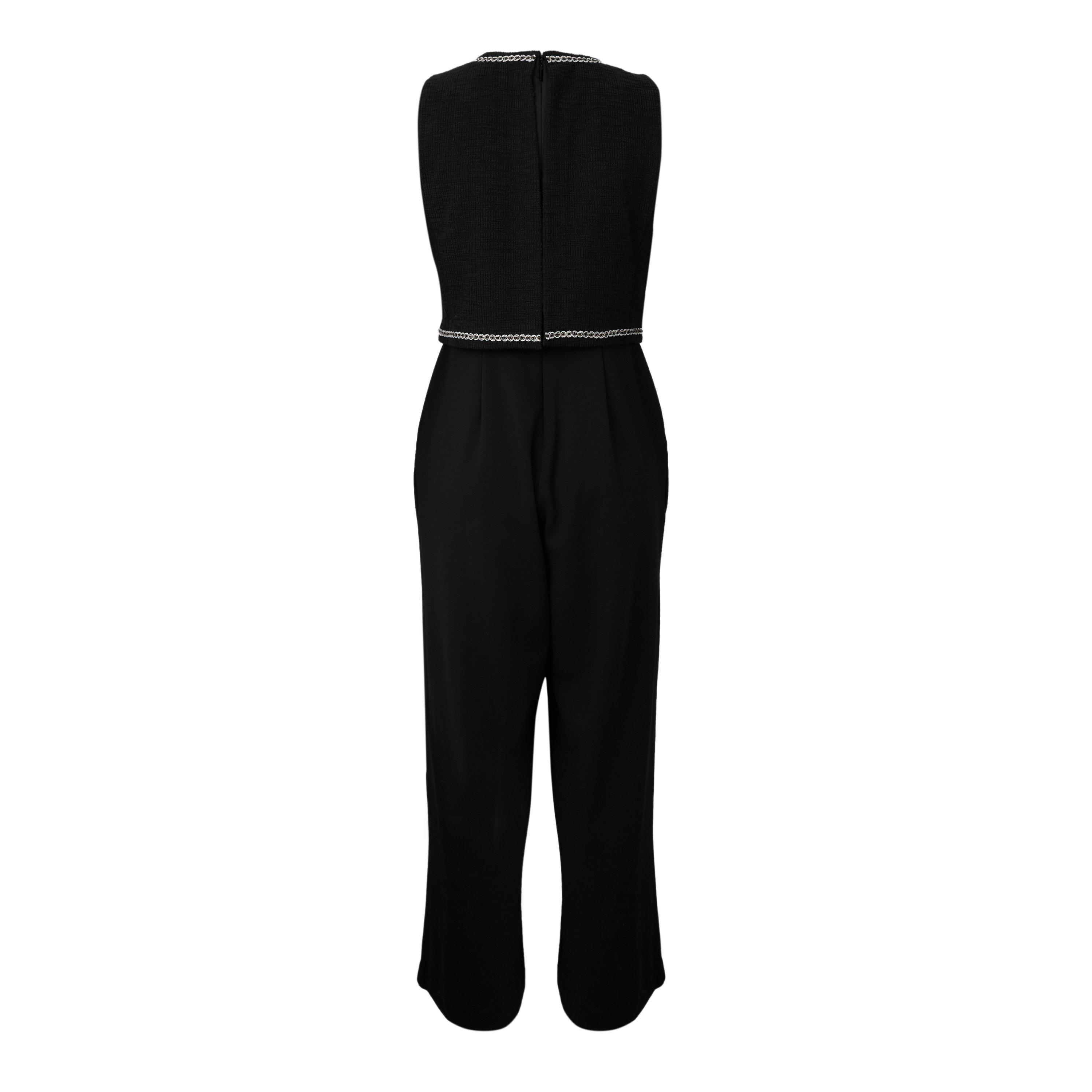 Black - Karl Lagerfeld - Women's Ruffle Crepe Jumpsuit - 2