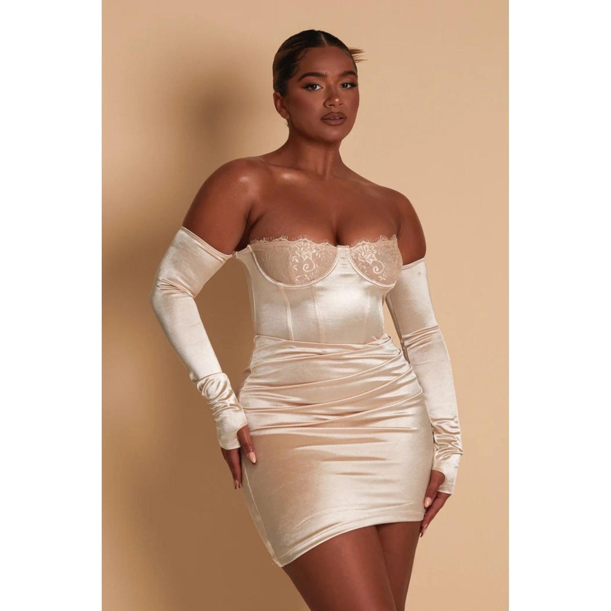 Cream - Mars The Label - MTL Lace Cup Dress Ld99 - 1