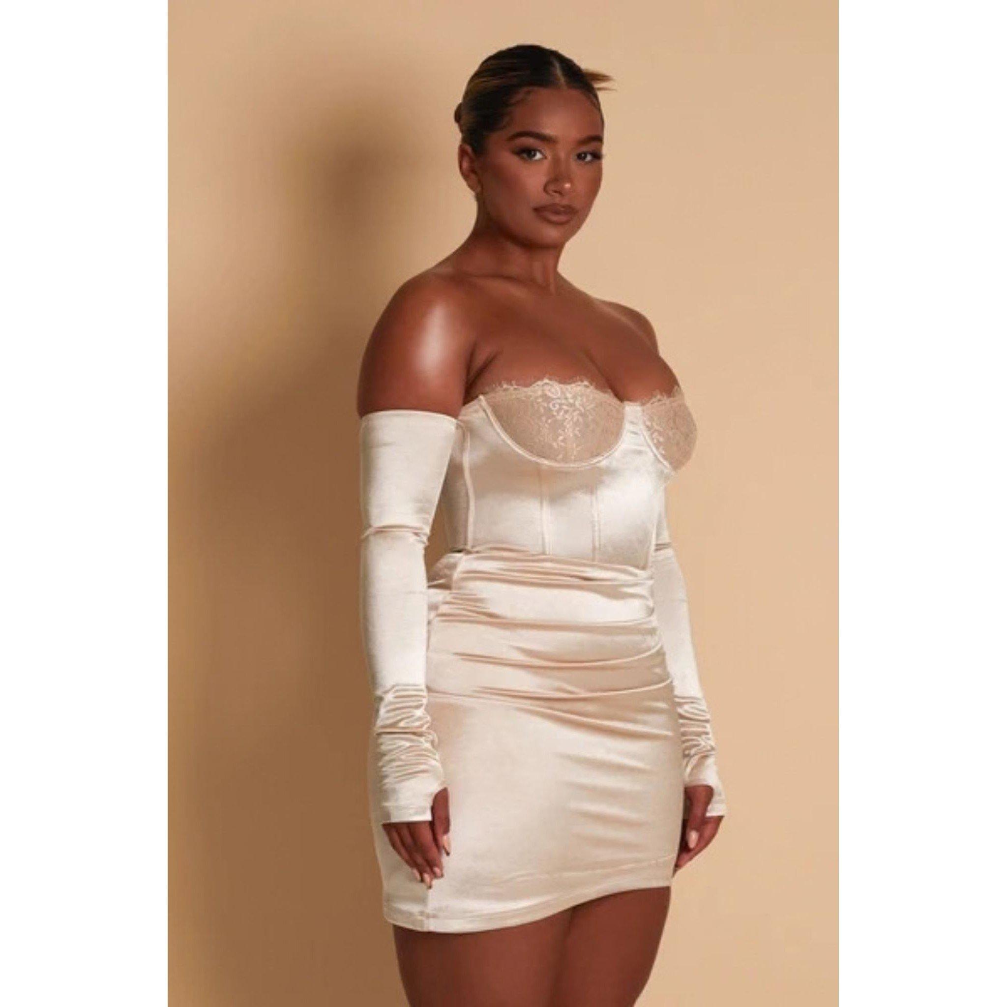 Cream - Mars The Label - MTL Lace Cup Dress Ld99 - 2