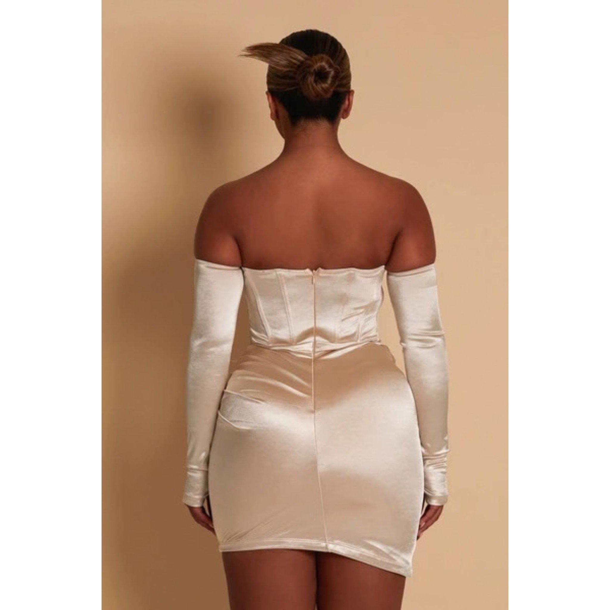 Cream - Mars The Label - MTL Lace Cup Dress Ld99 - 3