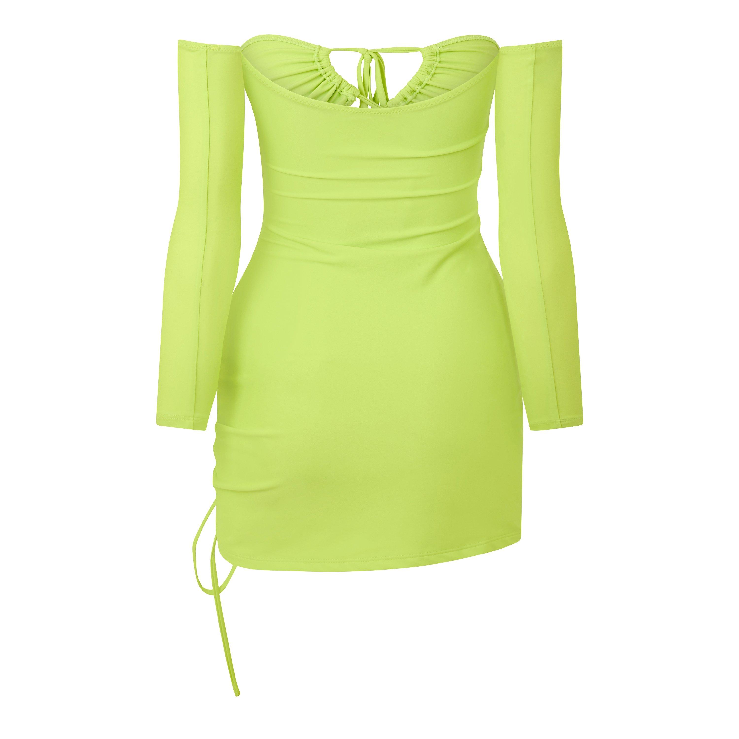 Lime - Mars The Label - Women's Ruched Mini Dress - 2