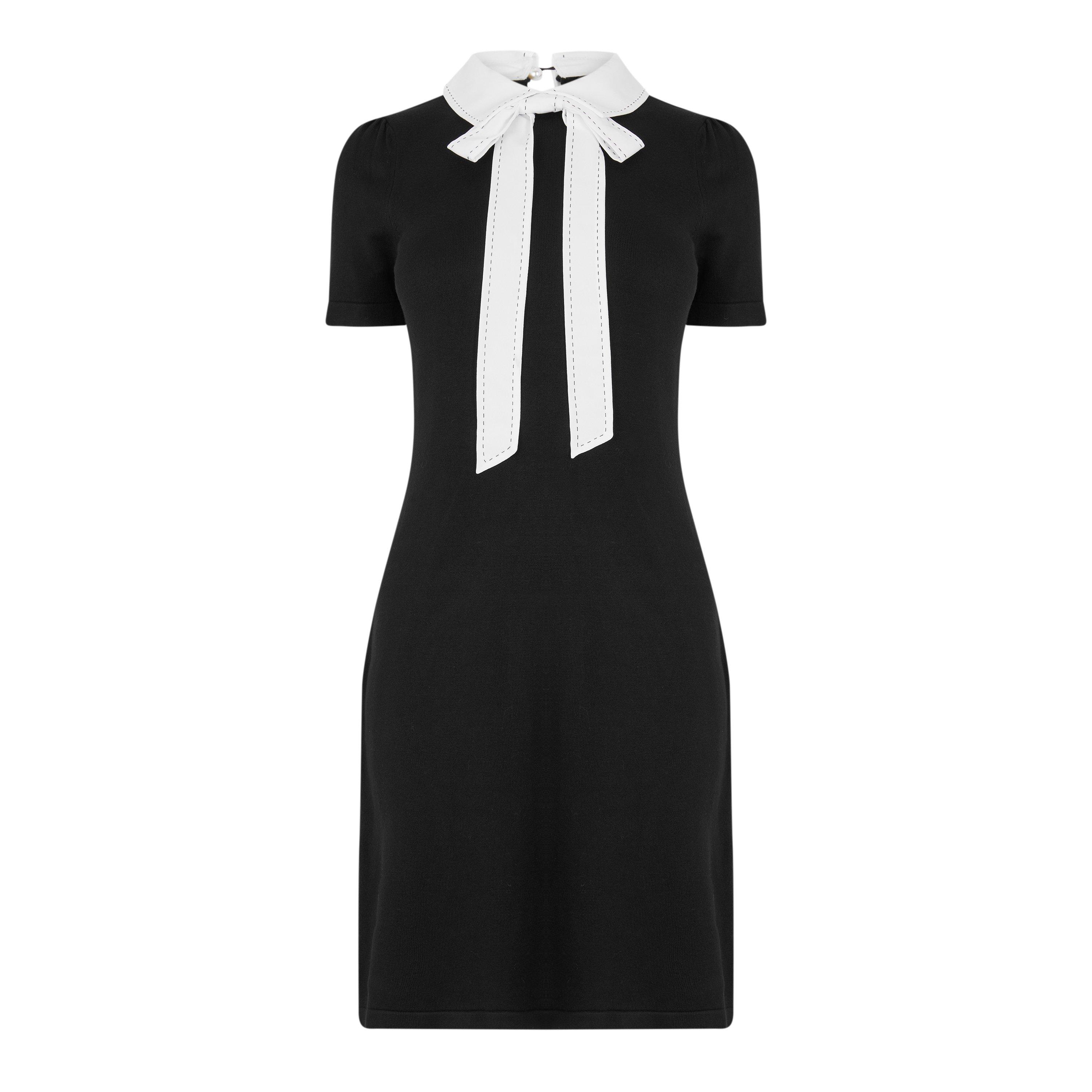 Black/White - Karl Lagerfeld - Women's Neck D Karl Mini Dress - 1