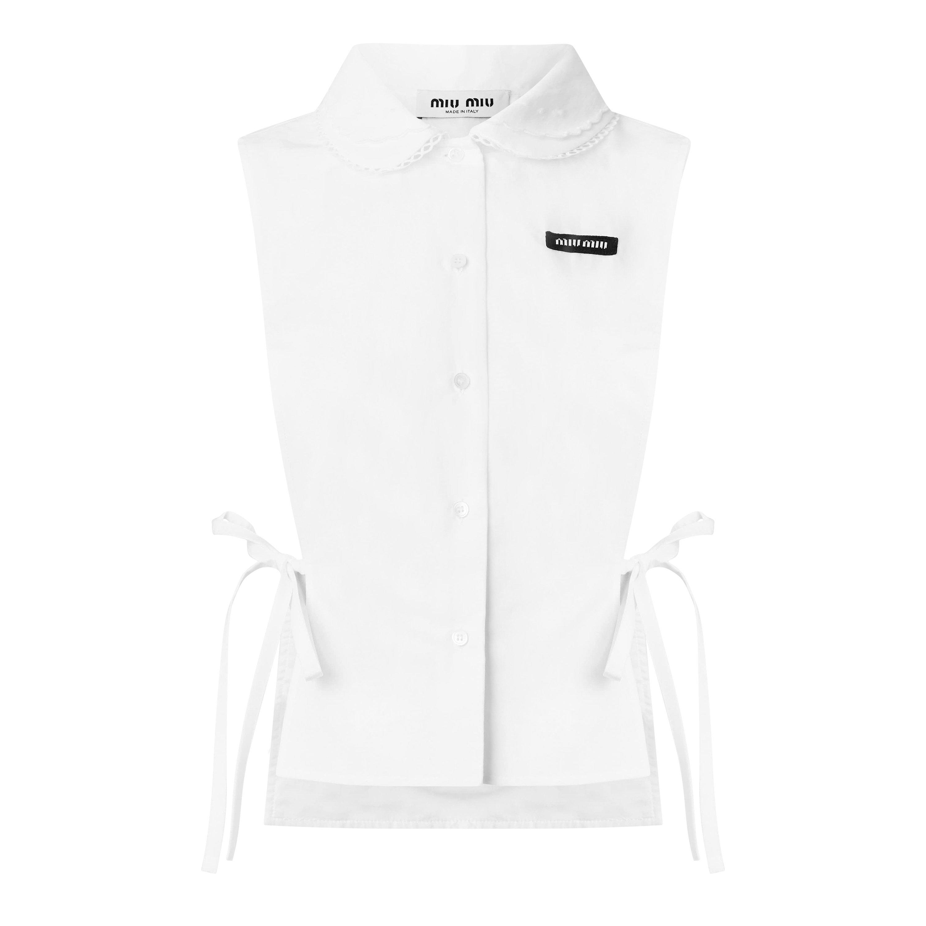 Bianco - Miu Miu - Women's Popeline T-Shirt - 1
