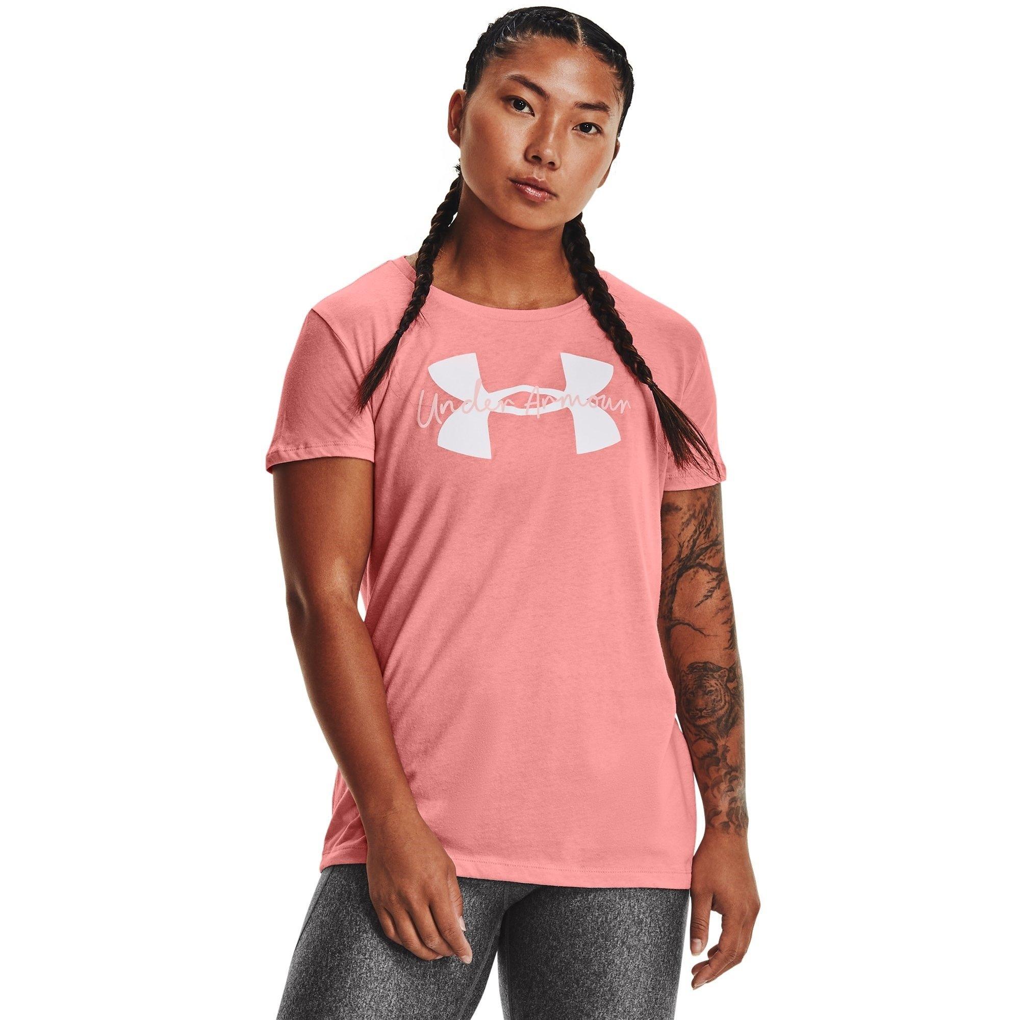Powder Pink - Under Armour - Under Logo Script Womens T Shirt - 2
