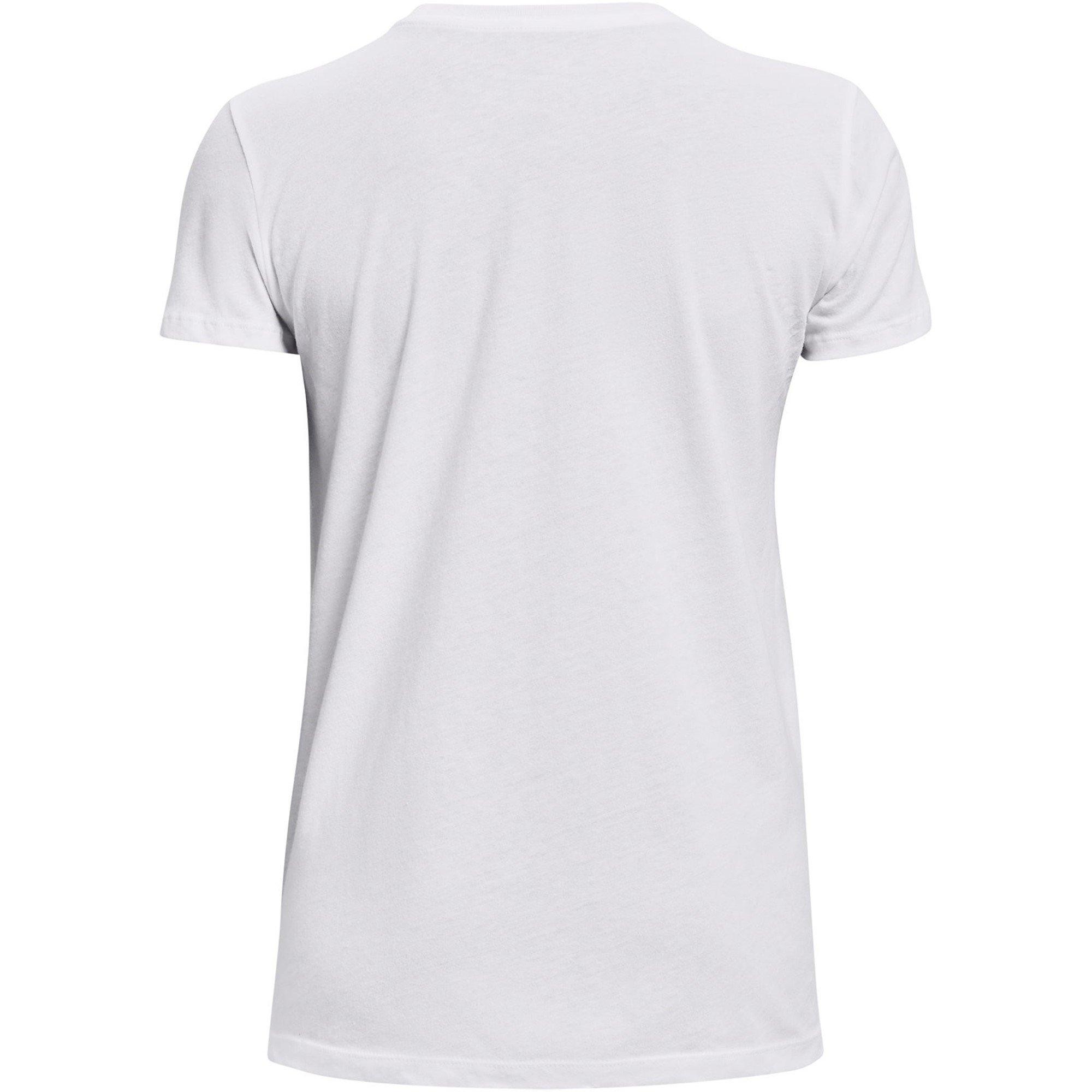 Wht/Blk/Gray - Under Armour - Logo Script Womens T Shirt - 6