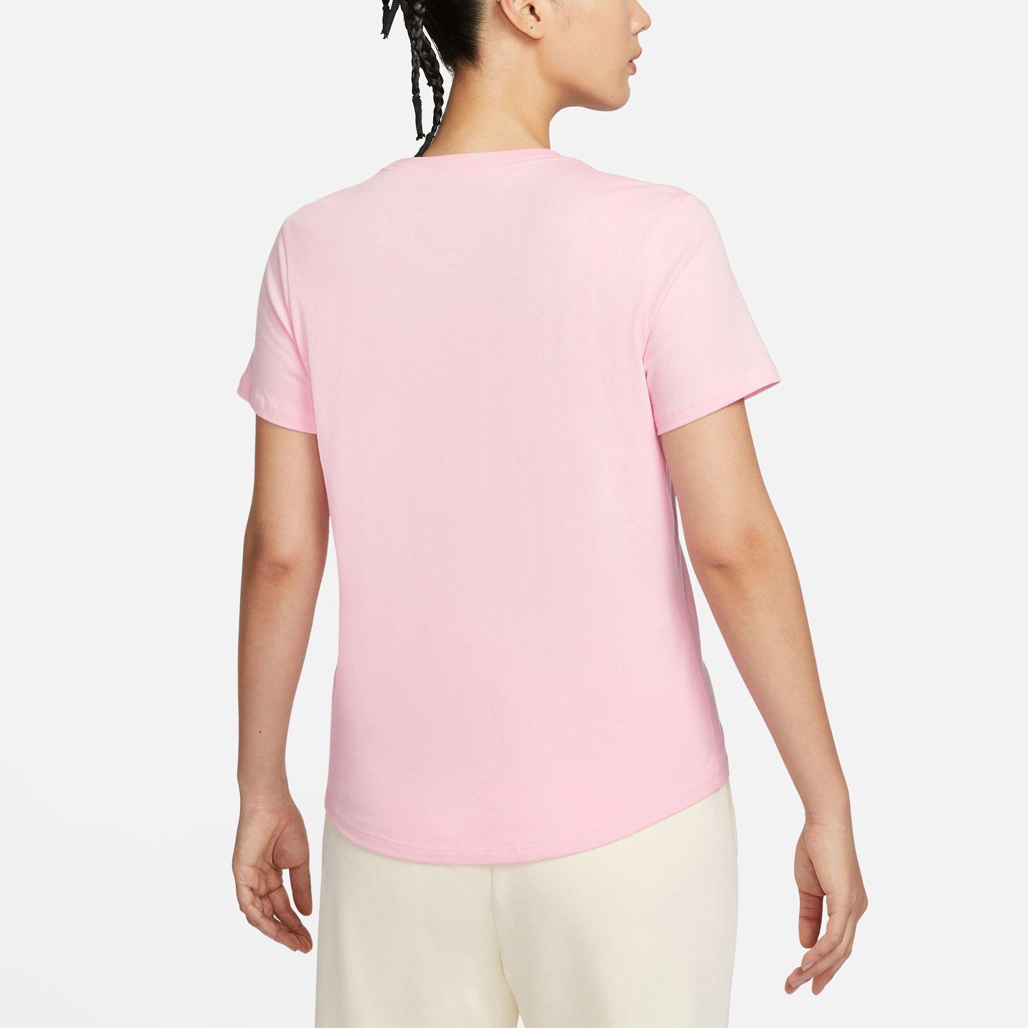 Med Pink/White - Nike - Sportswear Essentials Futura Logo Womens T Shirt - 2