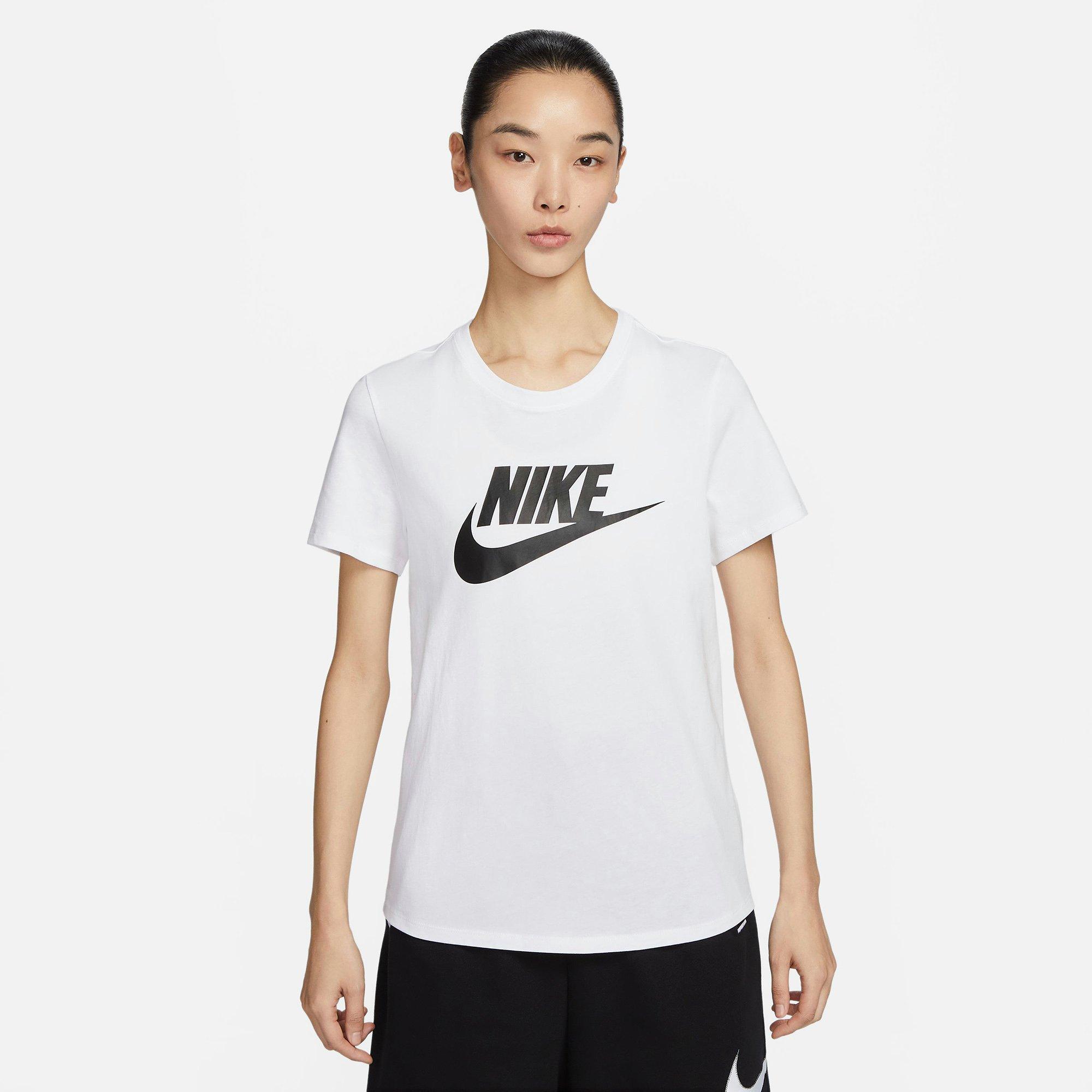 White/Black - Nike - Sportswear Essentials Futura Logo Womens T Shirt - 4