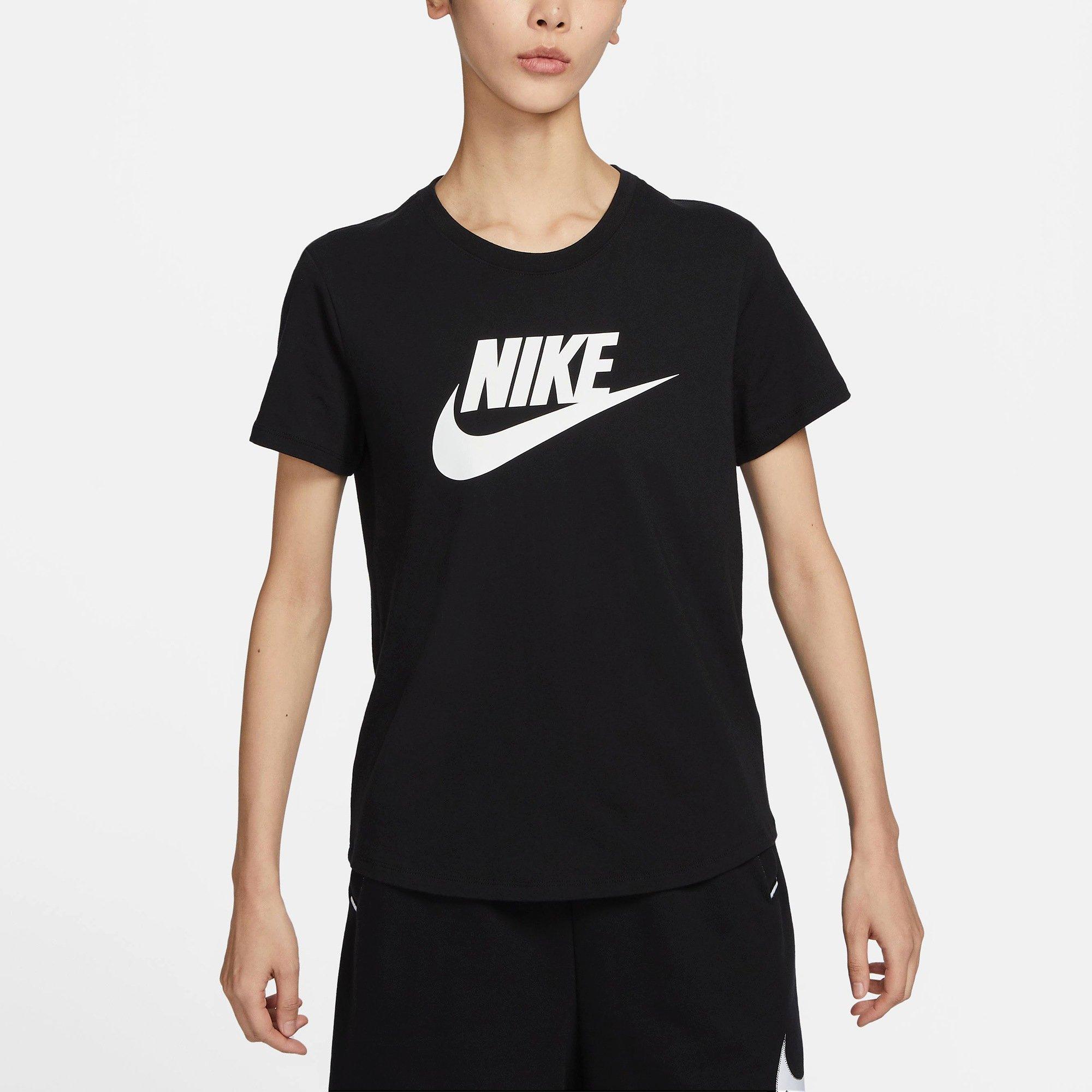 Black/White - Nike - Sportswear Essentials Futura Logo Womens T Shirt - 1