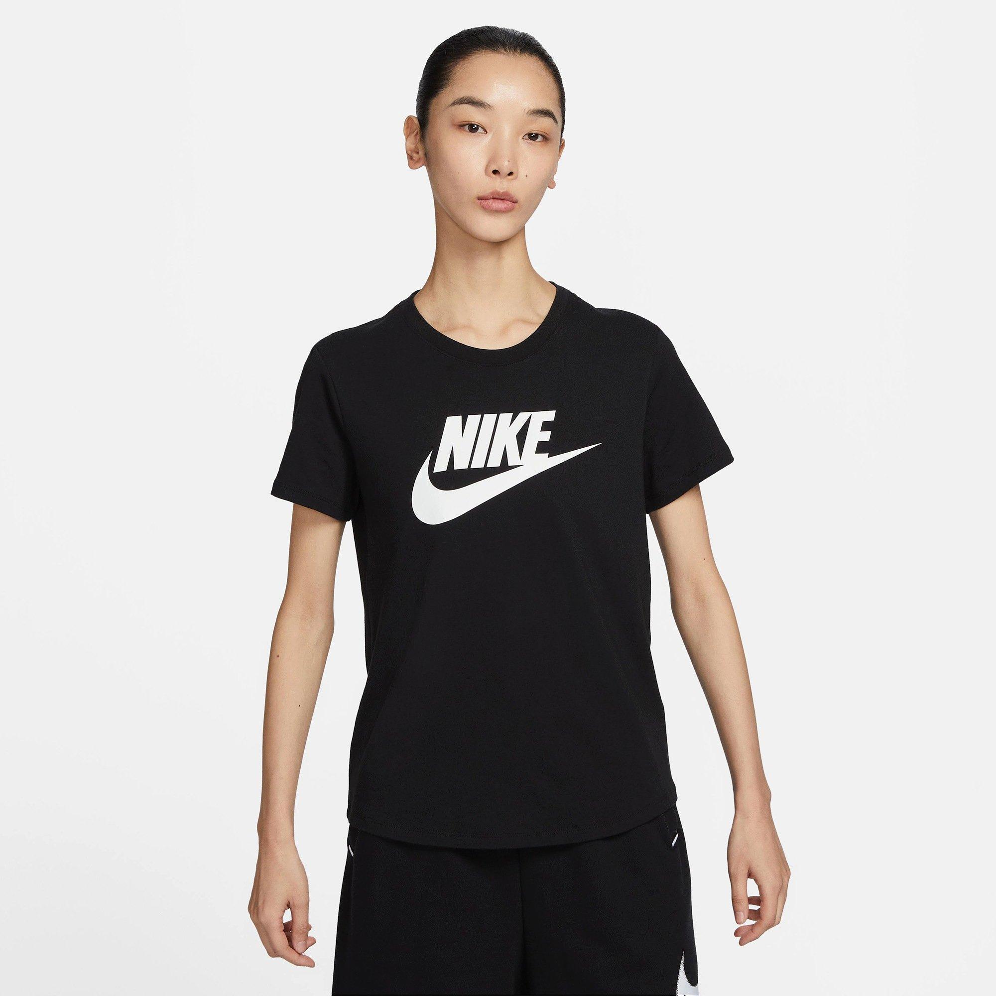 Black/White - Nike - Sportswear Essentials Futura Logo Womens T Shirt - 4