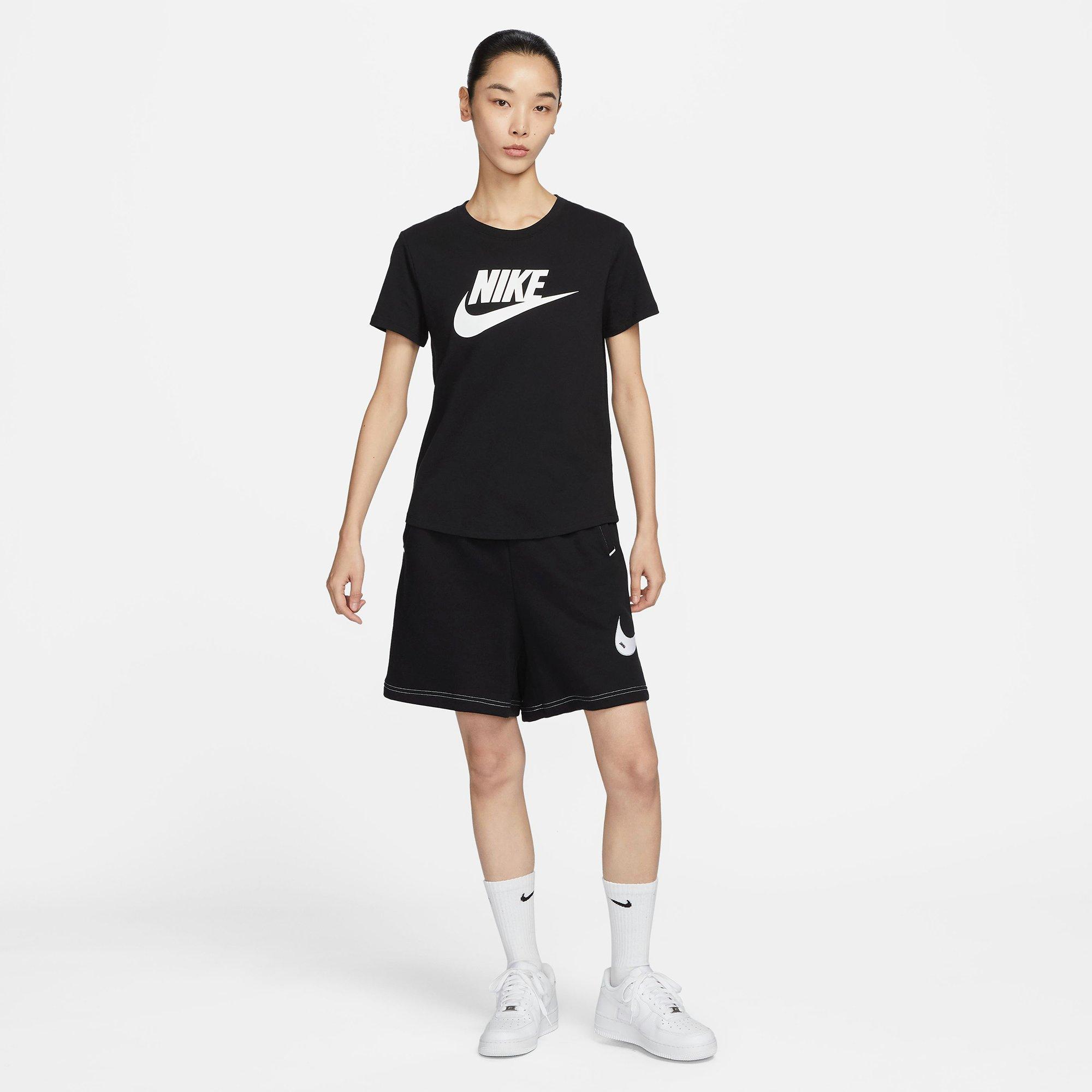 Black/White - Nike - Sportswear Essentials Futura Logo Womens T Shirt - 5