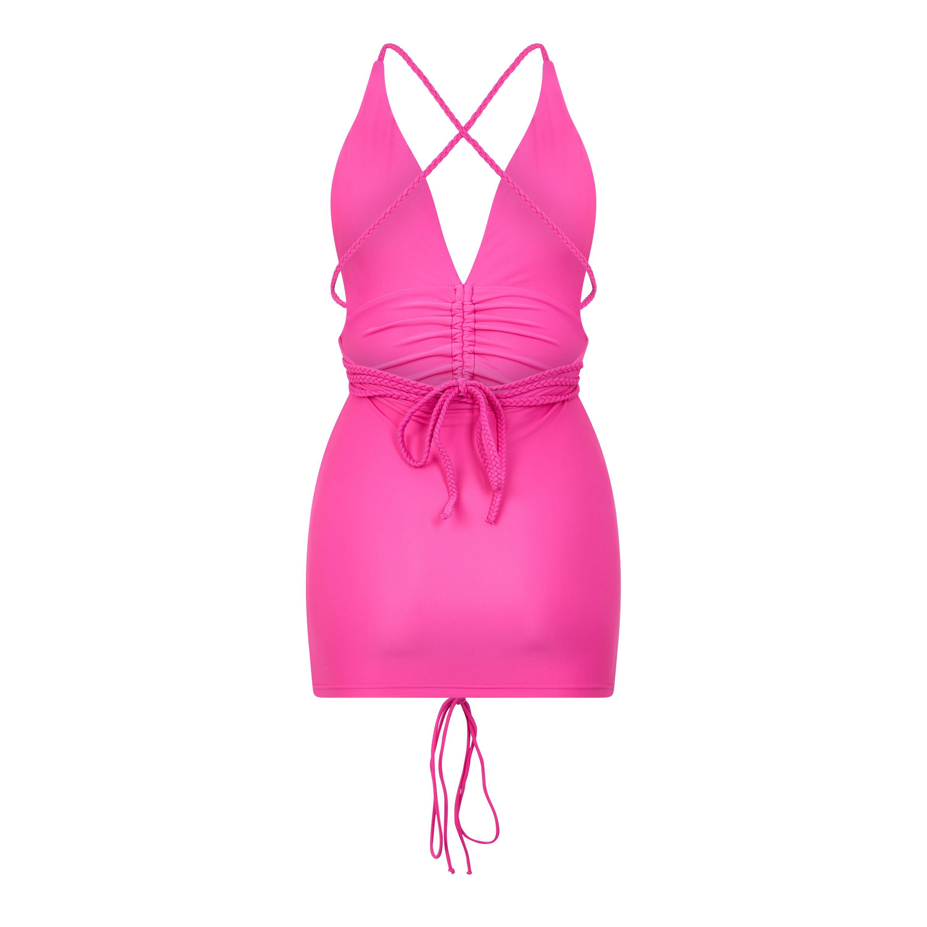 Fuchsia - Mars The Label - Women's Waterfall Ruched Mini Dress - 2