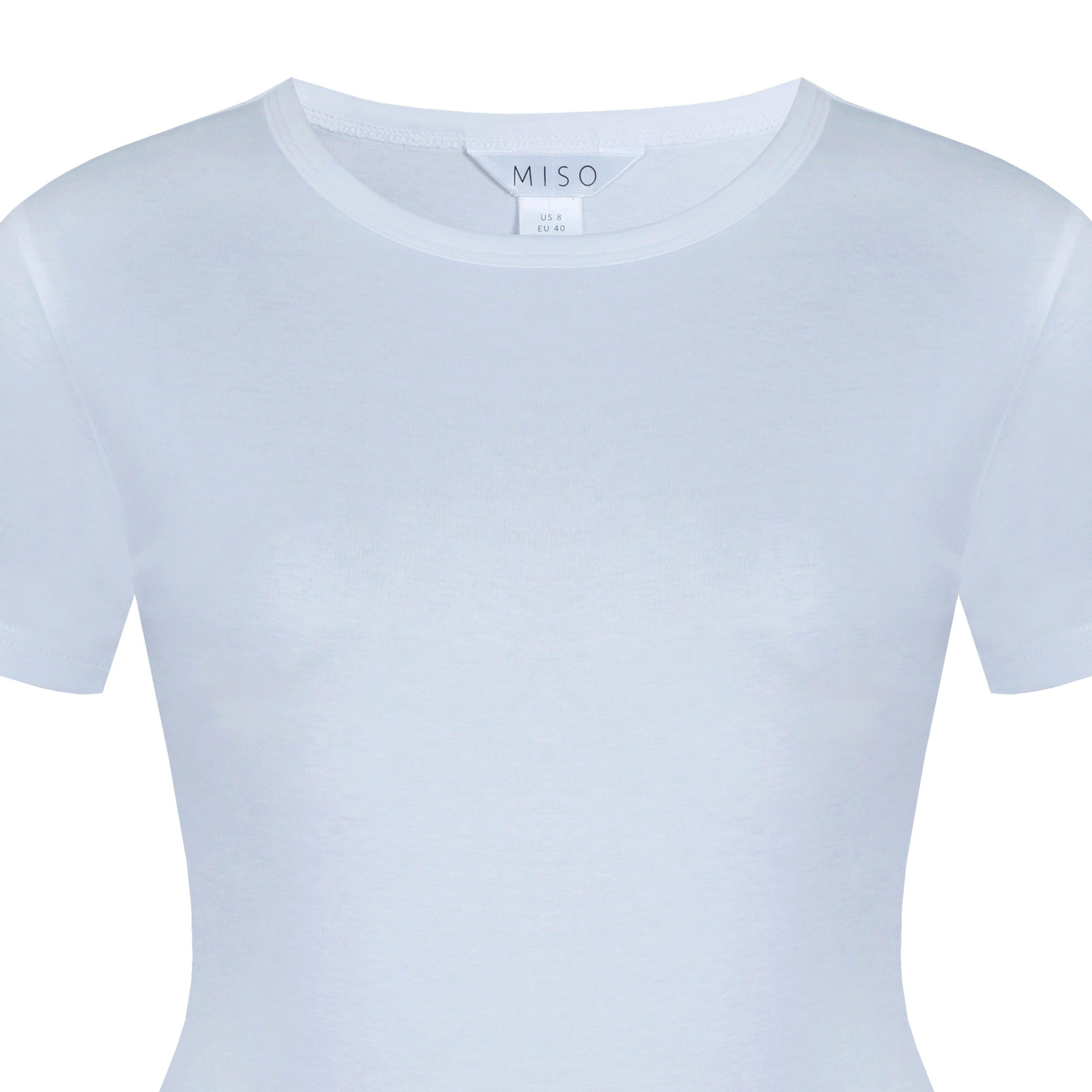 White Plain - Miso - Printed Boyfriend T Shirt - 7