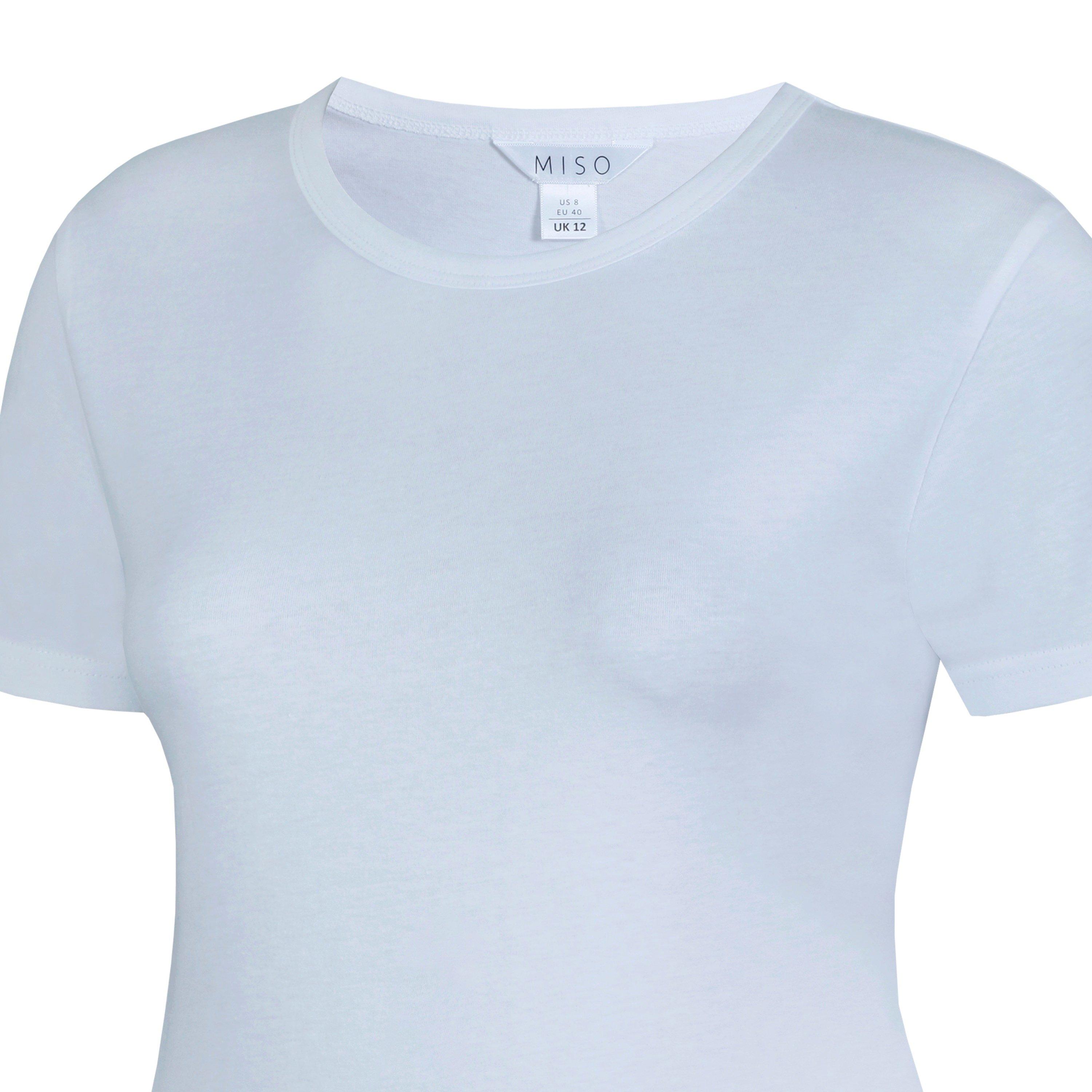 White Plain - Miso - Printed Boyfriend T Shirt - 8