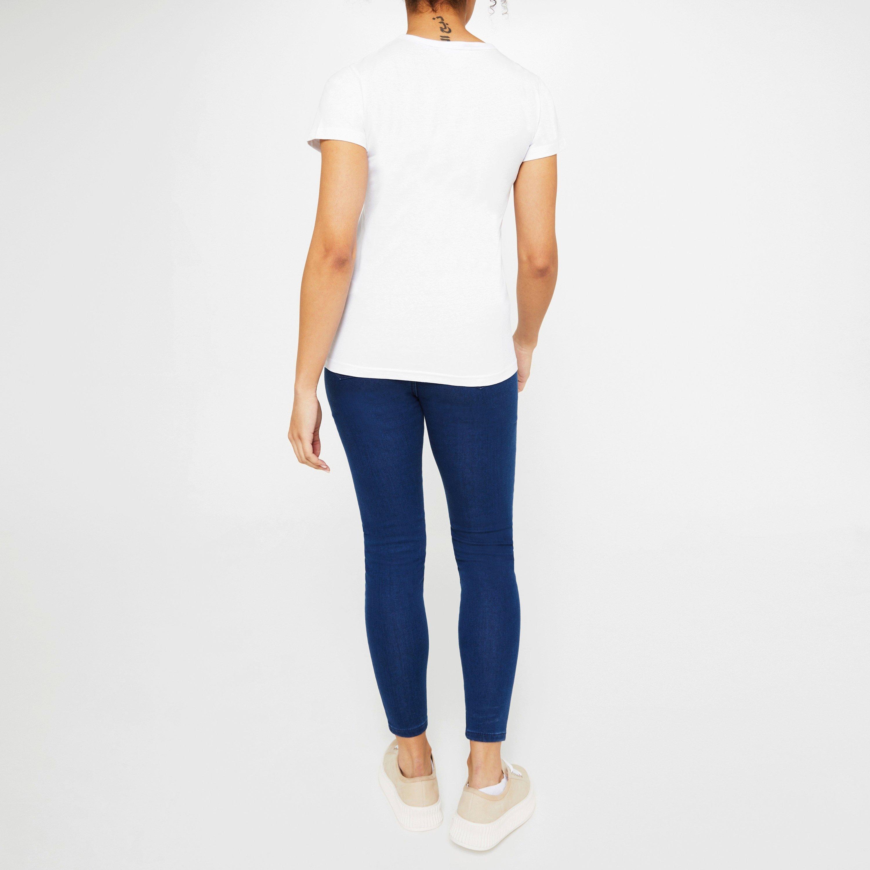 White Plain - Miso - Printed Boyfriend T Shirt - 3