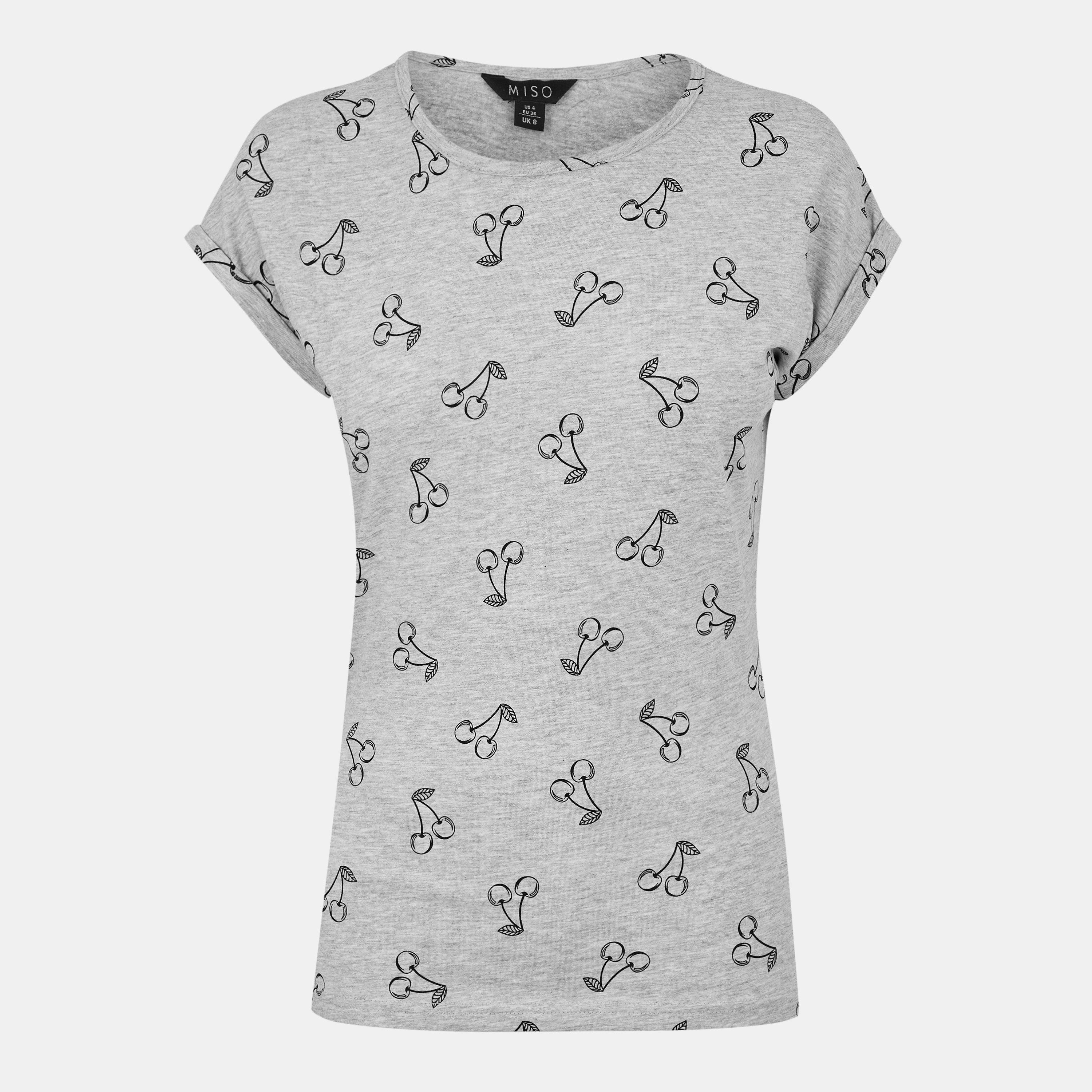 Grey Marl AOP - Miso - Printed Boyfriend T Shirt - 2