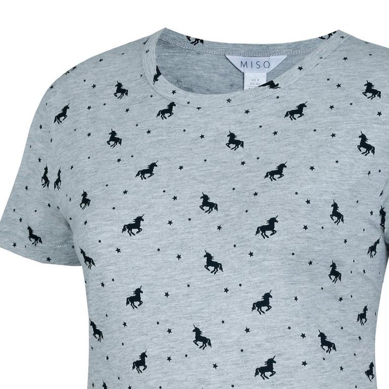 Marl gris AOP - Miso - Printed Boyfriend T Sun shirt - 8