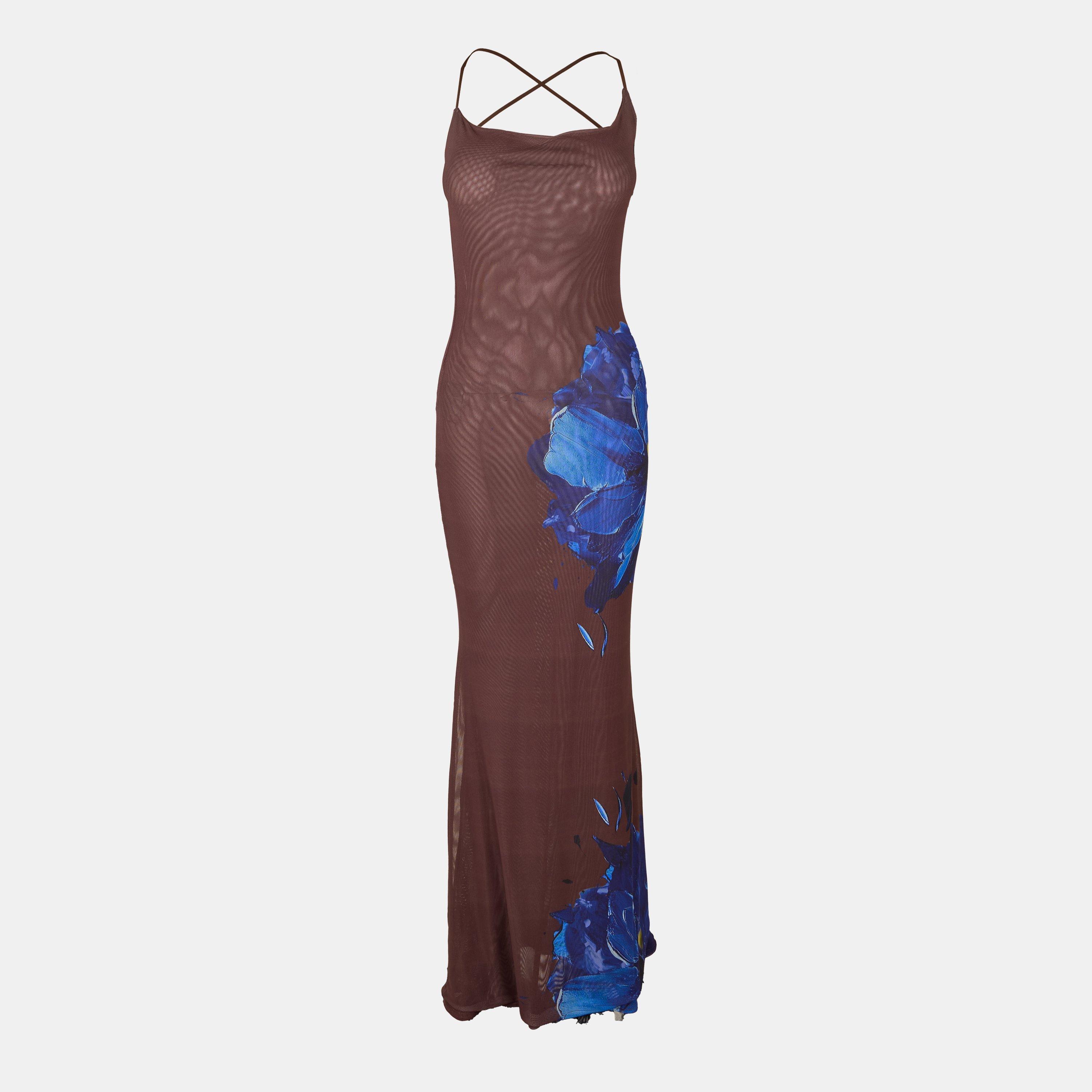 Brown/Blue - Grace Jacob - Women's Maxi Dress - 1