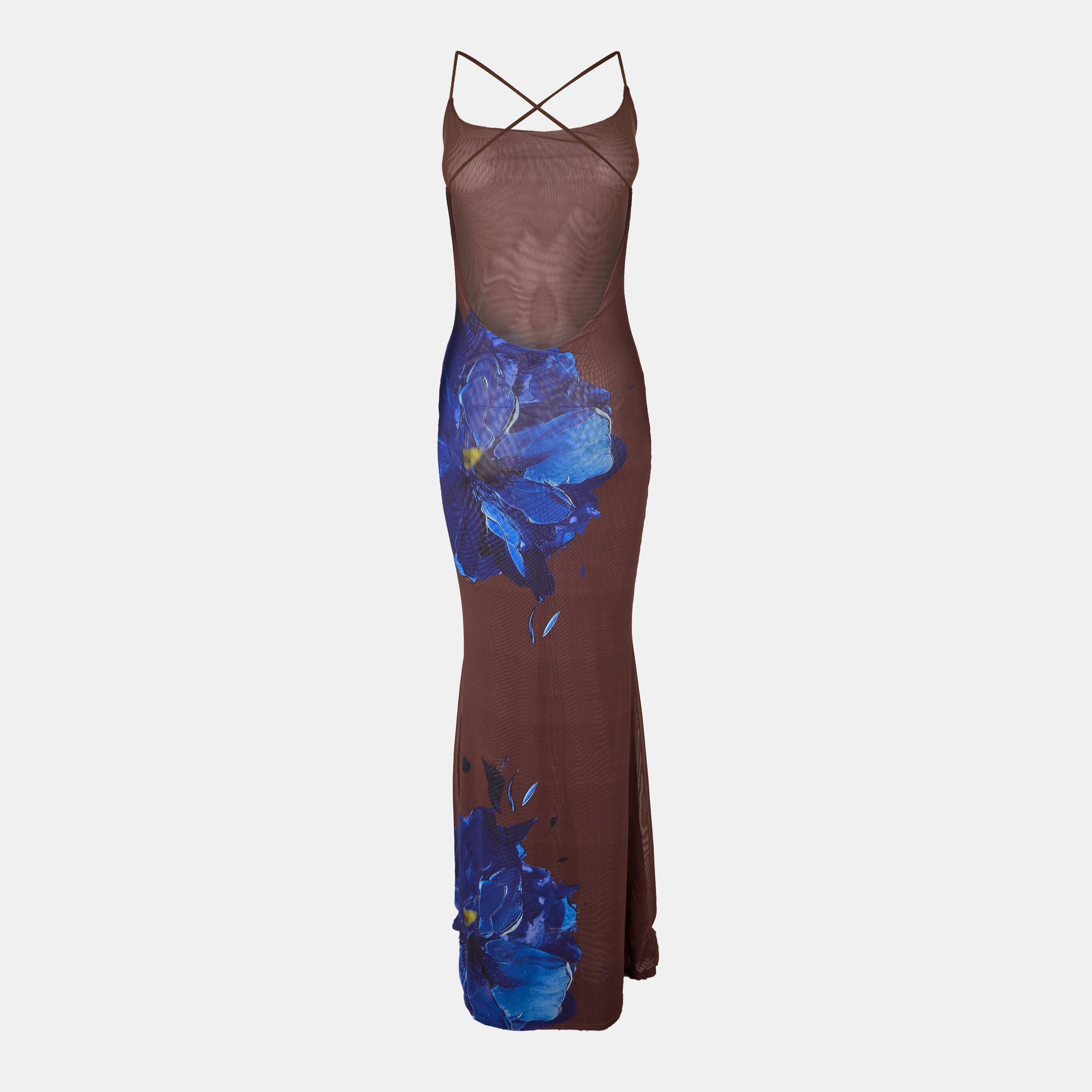 Brown/Blue - Grace Jacob - Women's Maxi Dress - 2
