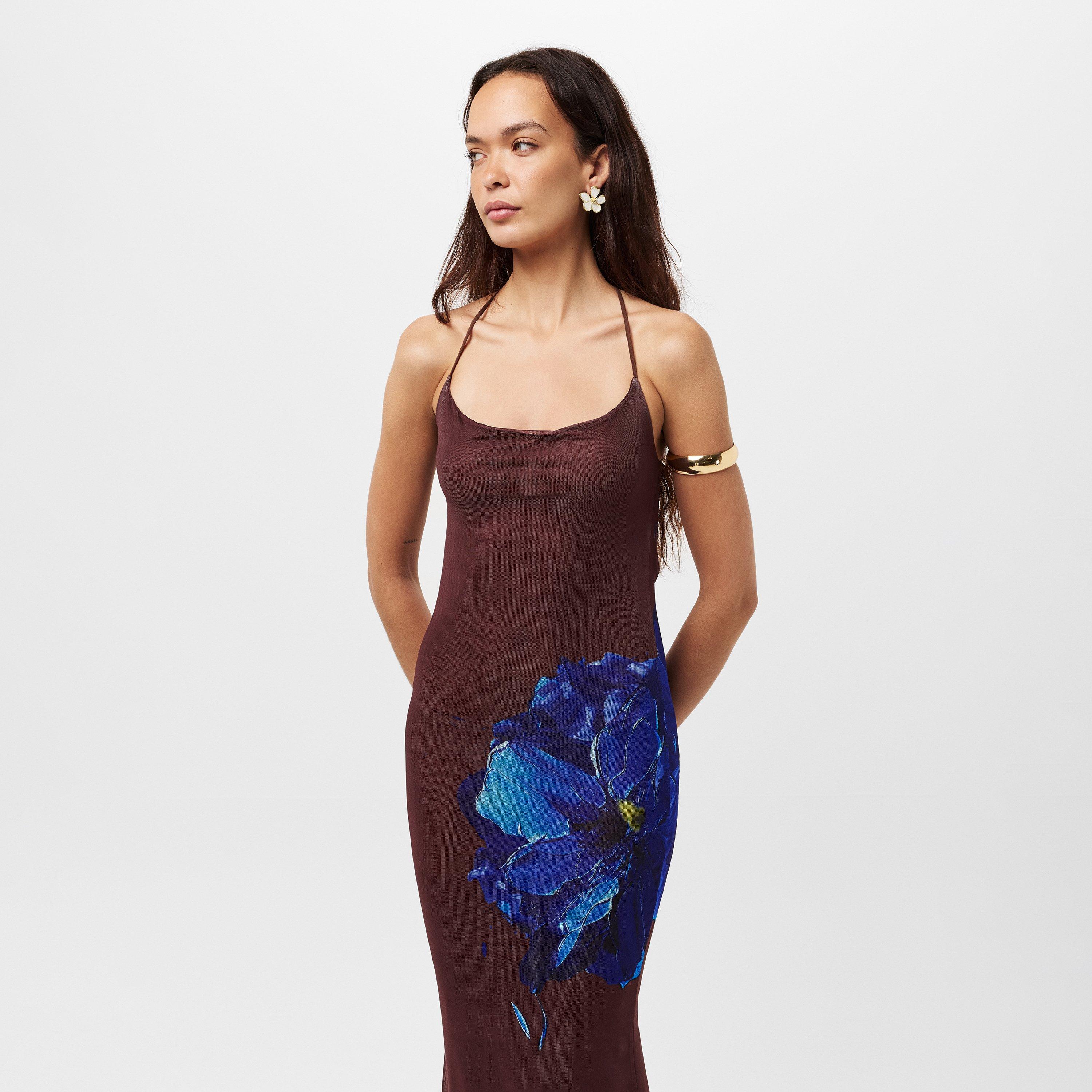 Brown/Blue - Grace Jacob - Women's Maxi Dress - 3