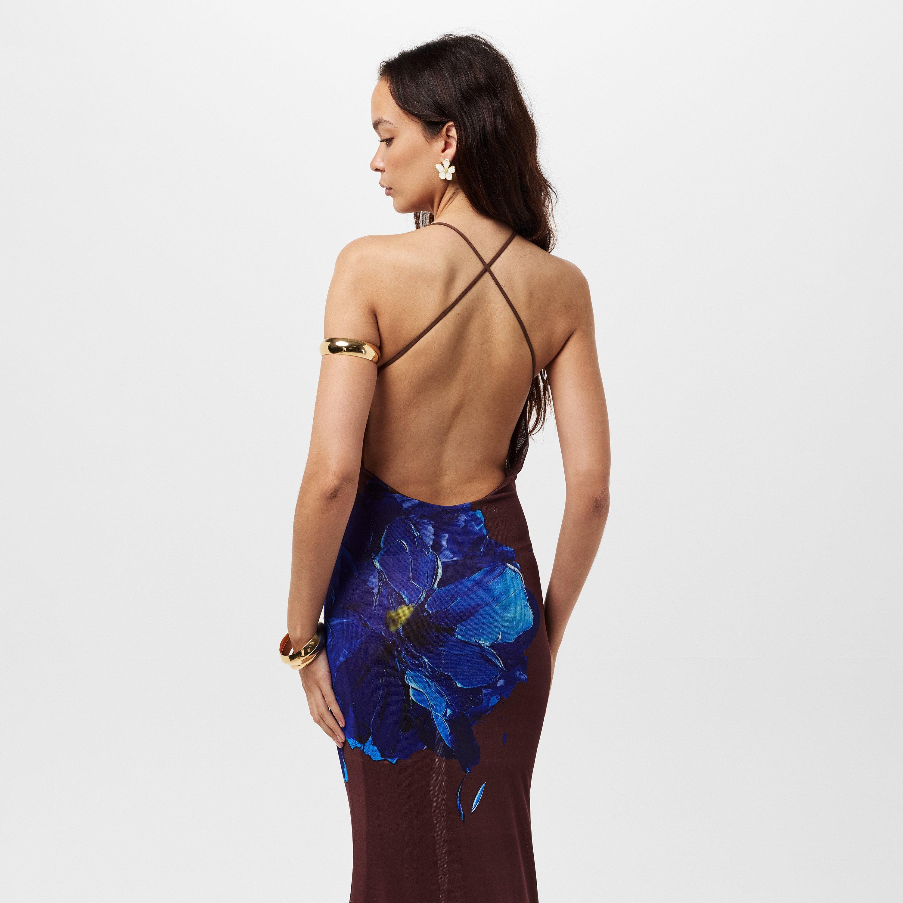 Brown/Blue - Grace Jacob - Women's Maxi Dress - 4