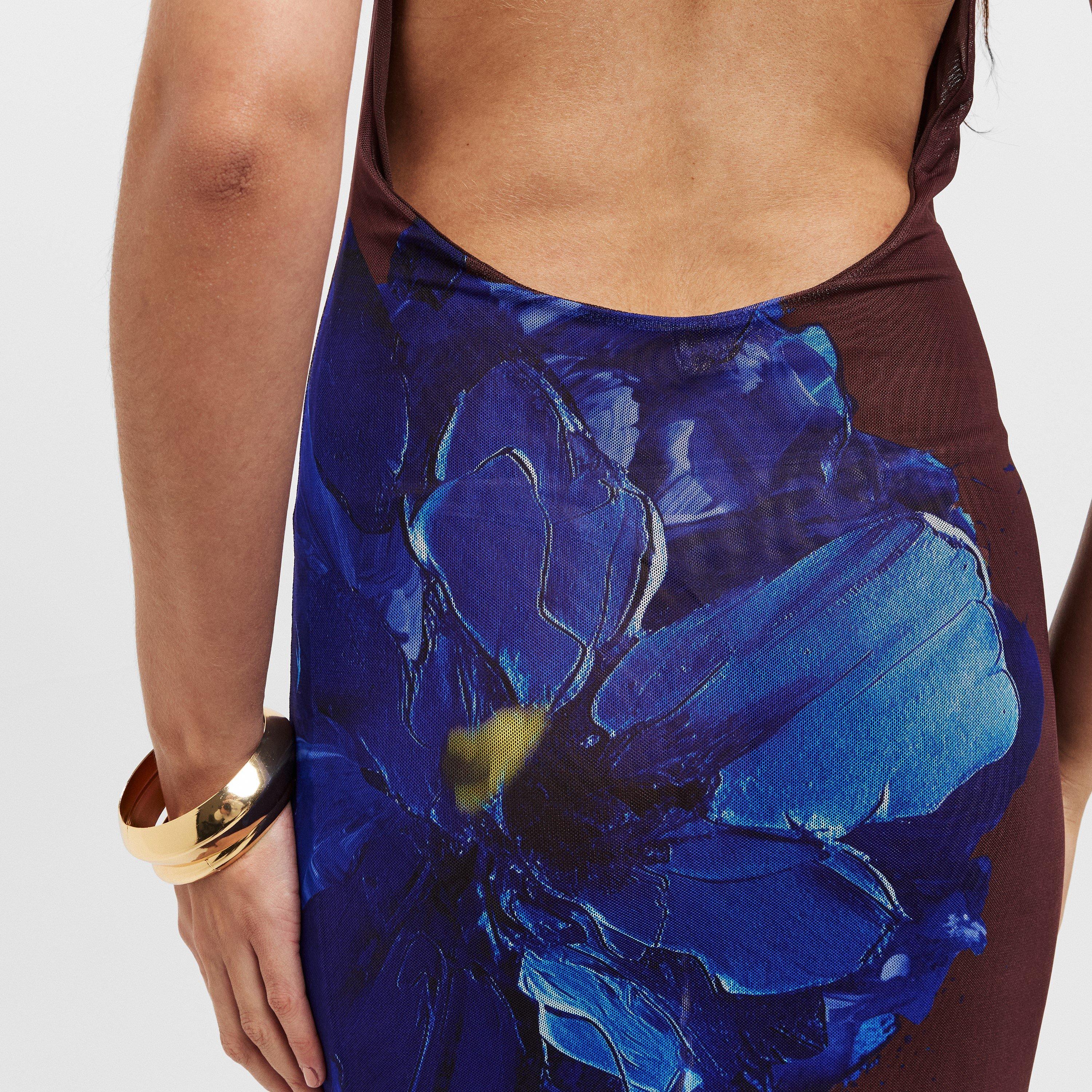 Brown/Blue - Grace Jacob - Women's Maxi Dress - 5