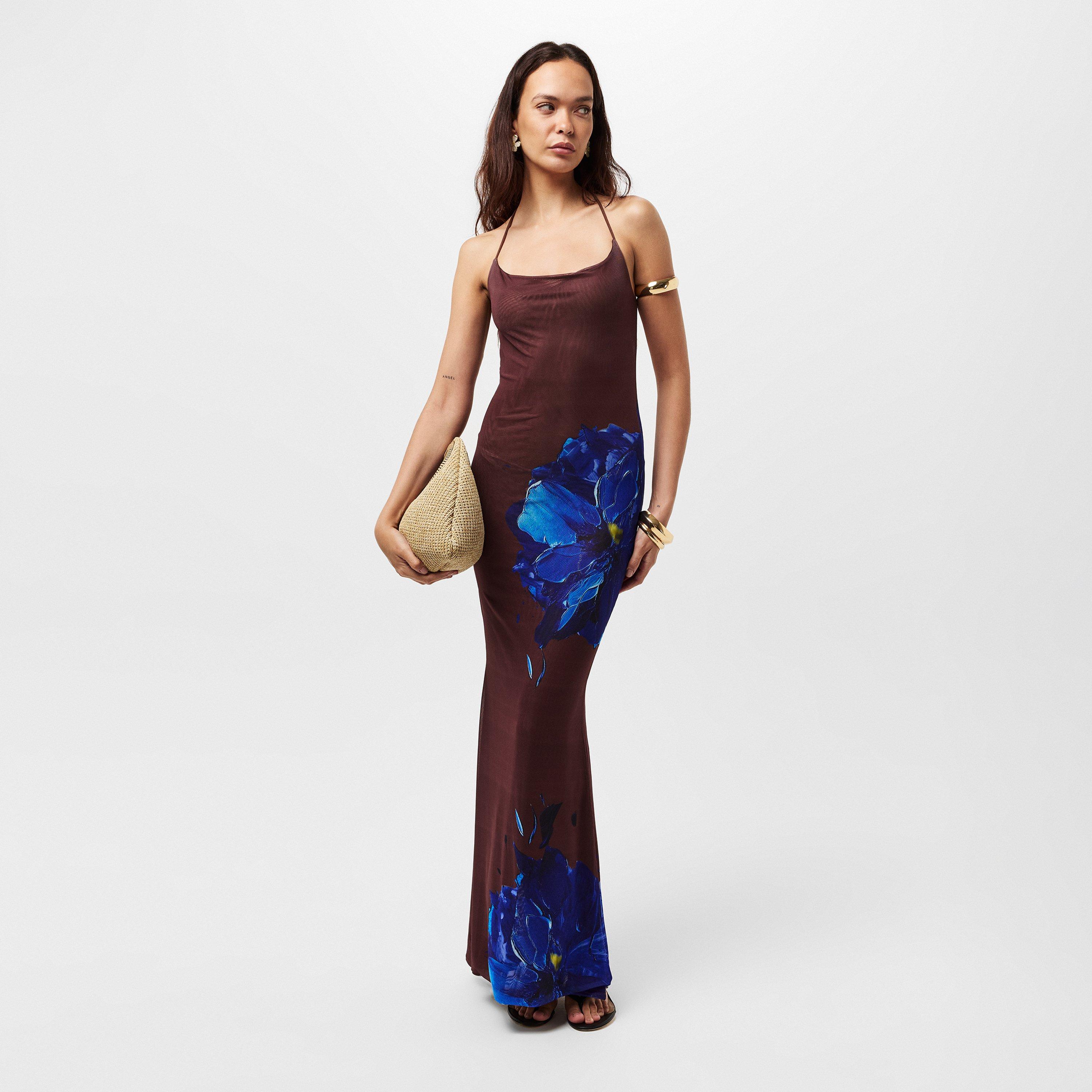 Brown/Blue - Grace Jacob - Women's Maxi Dress - 6