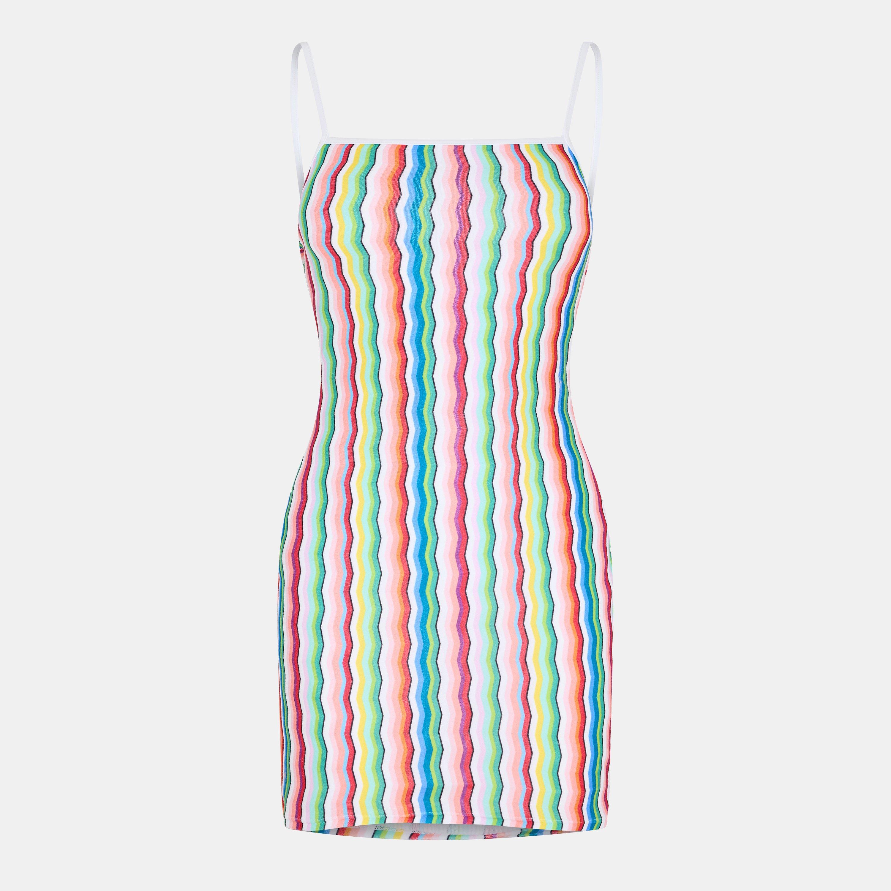 White Multi - Missoni - Women's Cover Up Strap Mini Dress - 1