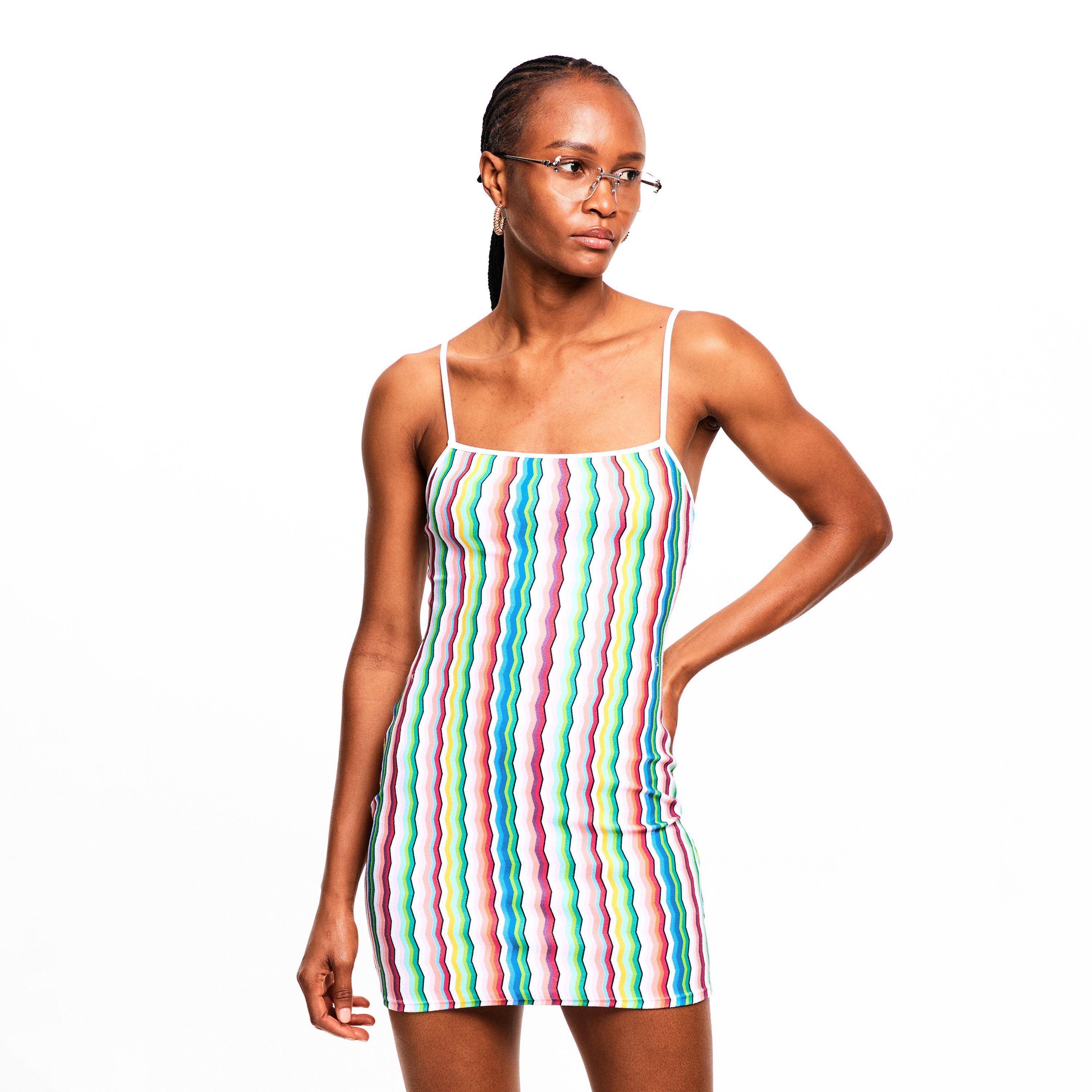 White Multi - Missoni - Women's Cover Up Strap Mini Dress - 3