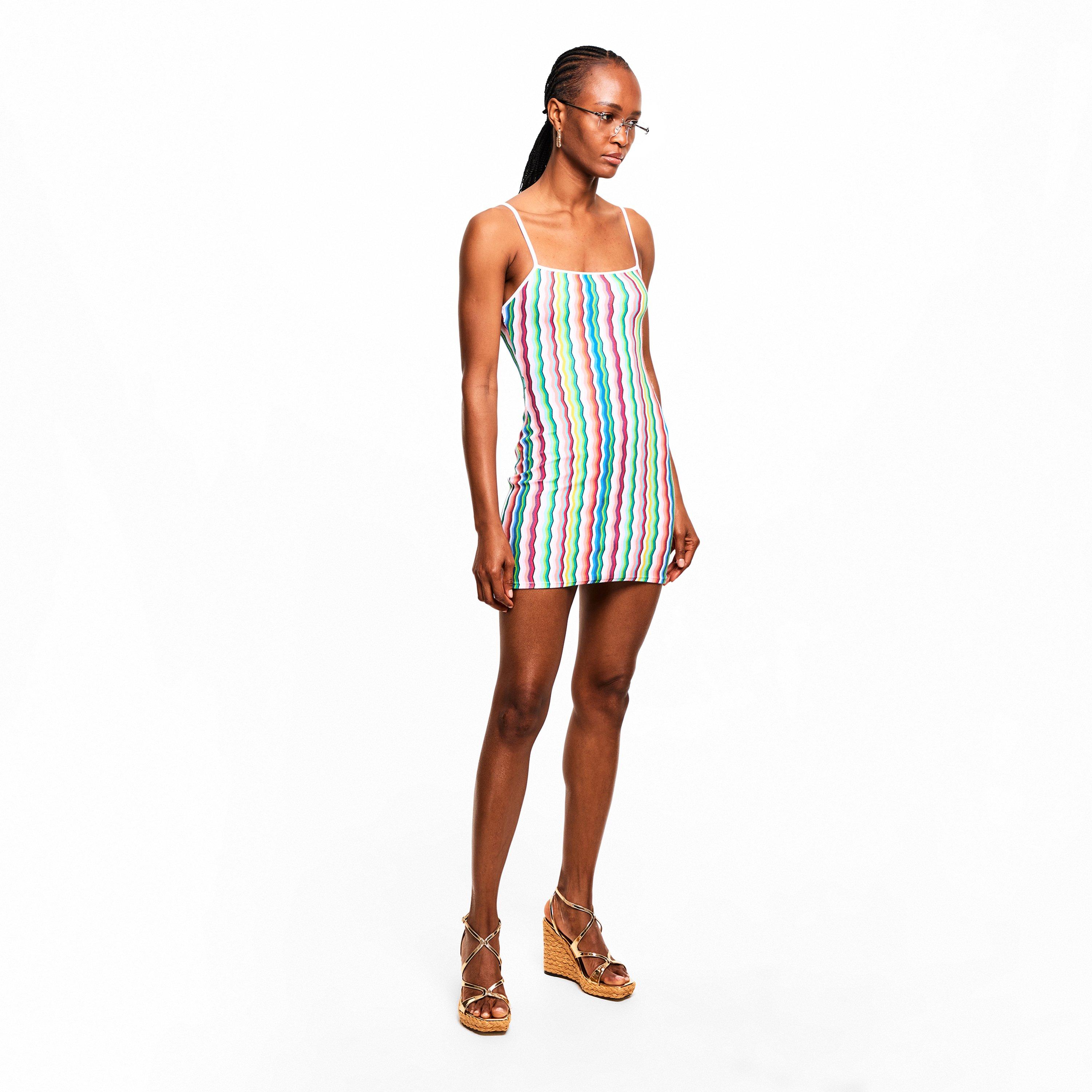 White Multi - Missoni - Women's Cover Up Strap Mini Dress - 5