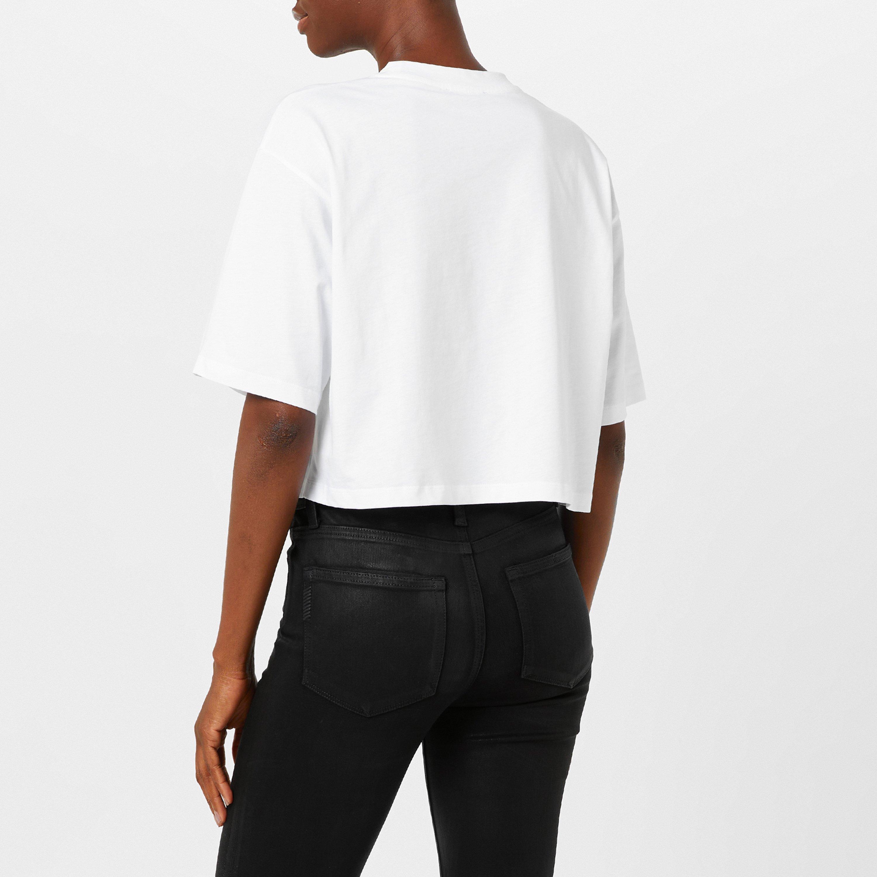 Blanc/Noir GAB - Balmain - Cropped Logo T Shirt - 2