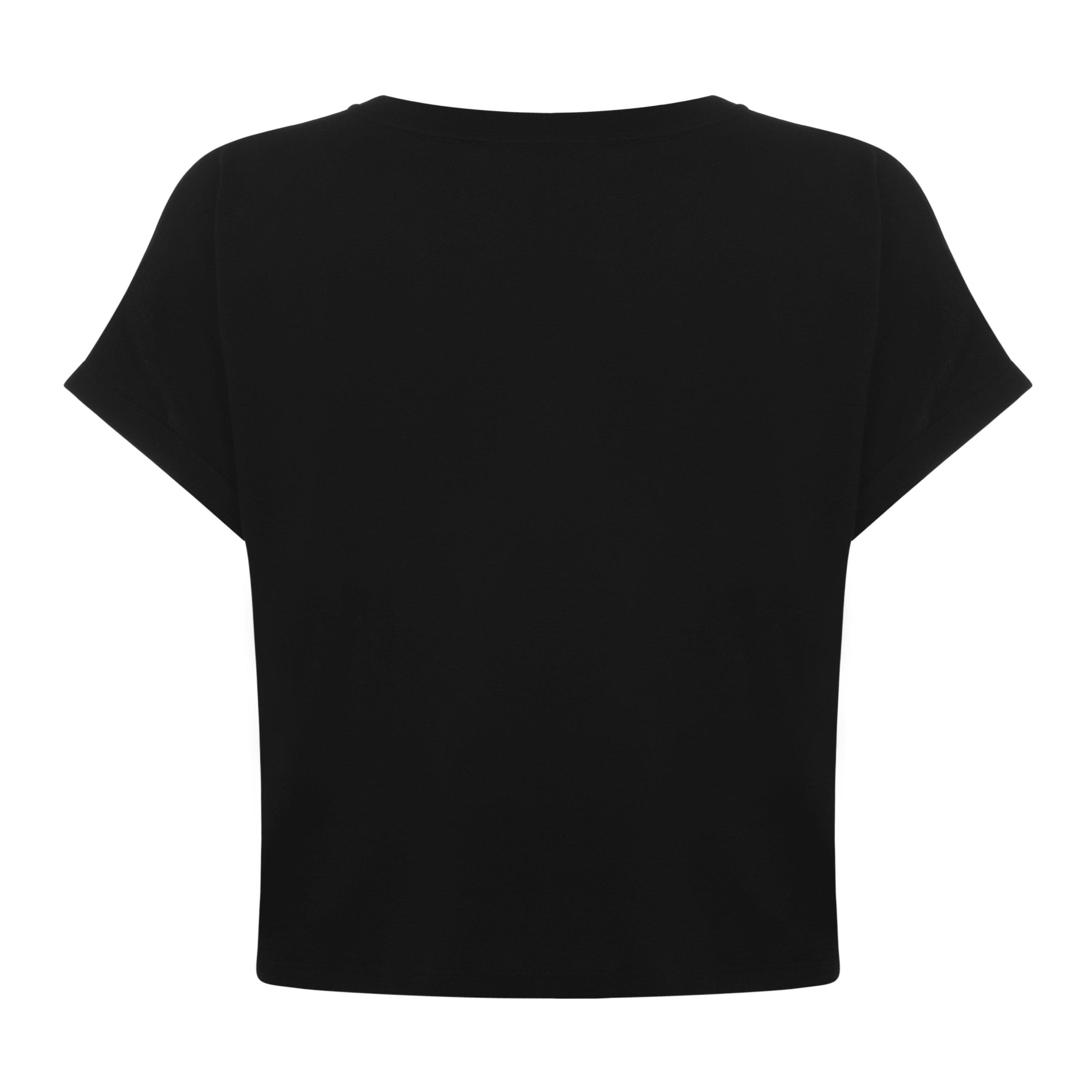 Noir/Blan EAB - Balmain - Cropped Logo T Shirt - 7
