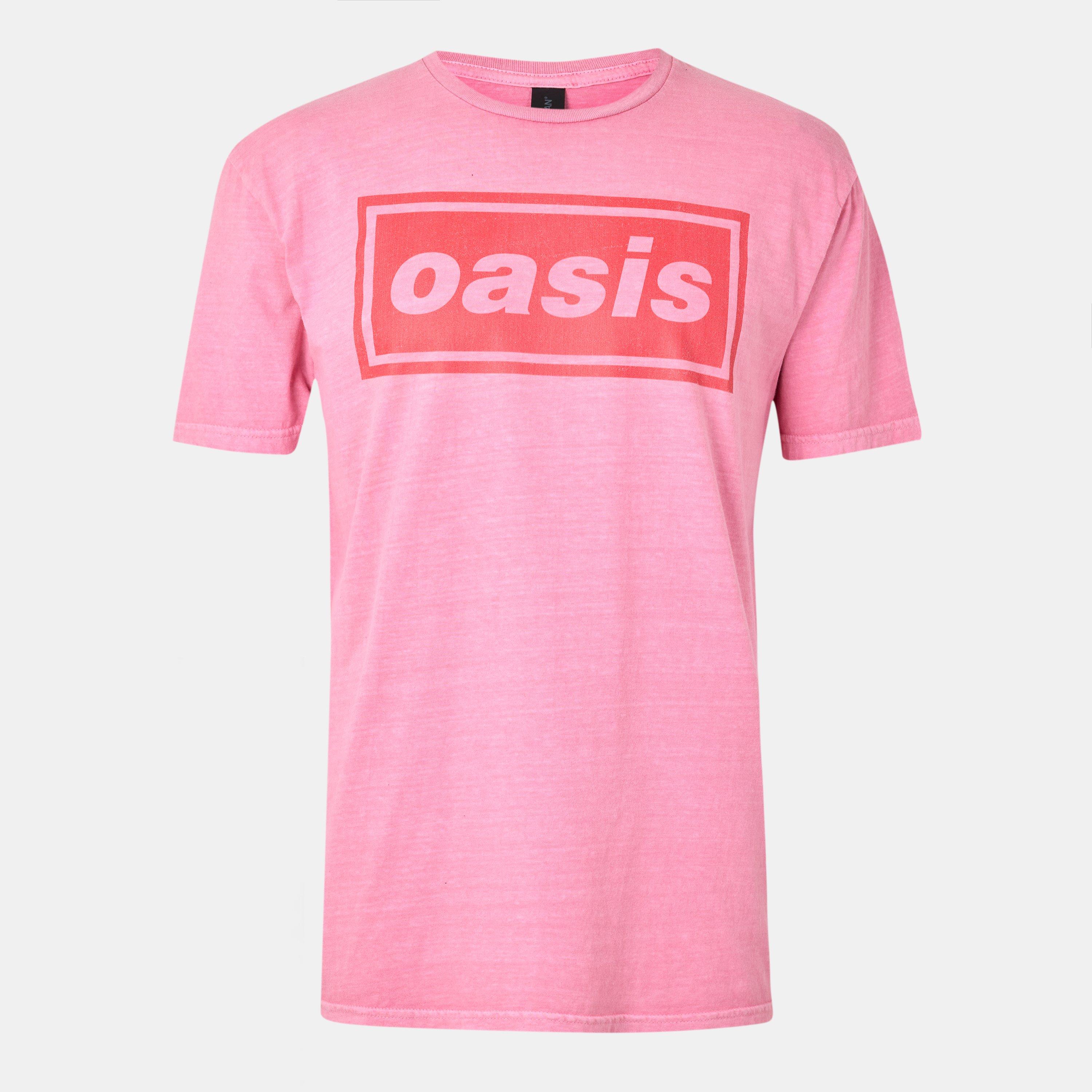 Official Women's Oasis T-Shirt - Pink Box Logo - 14 (L)