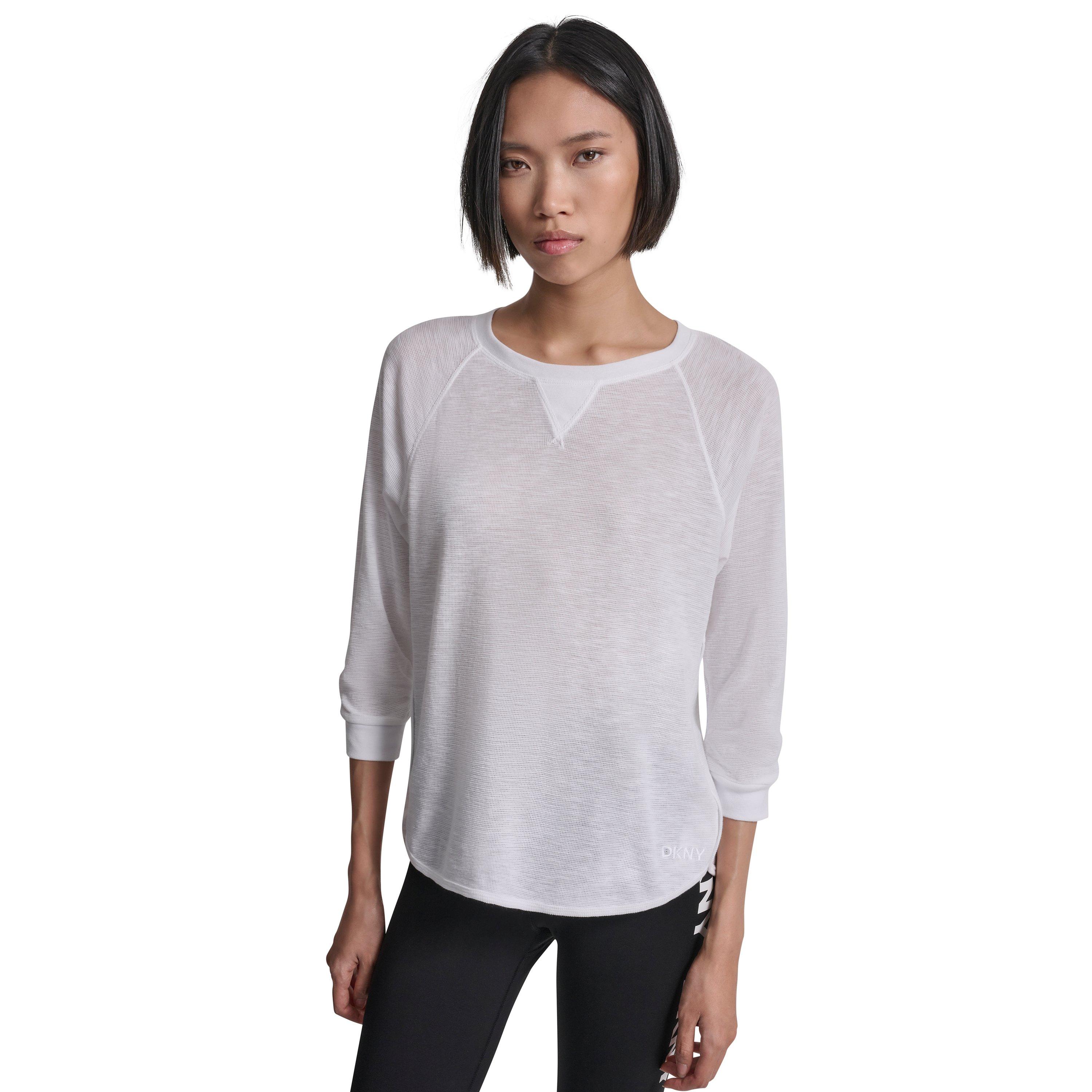 Dkny Women's Slim Fit T-Shirt - White - 14 (L)