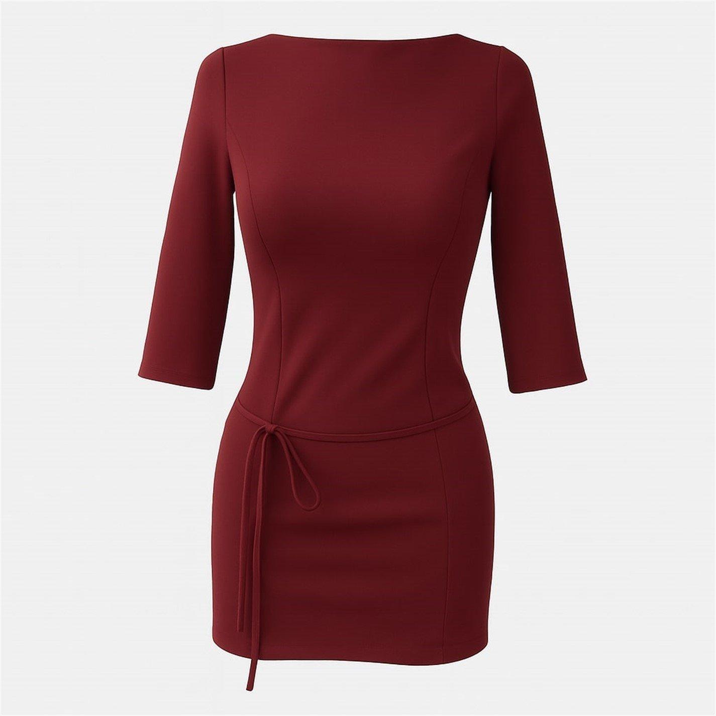Burgundy - I Saw It First - Ponte Mini Dress - 1