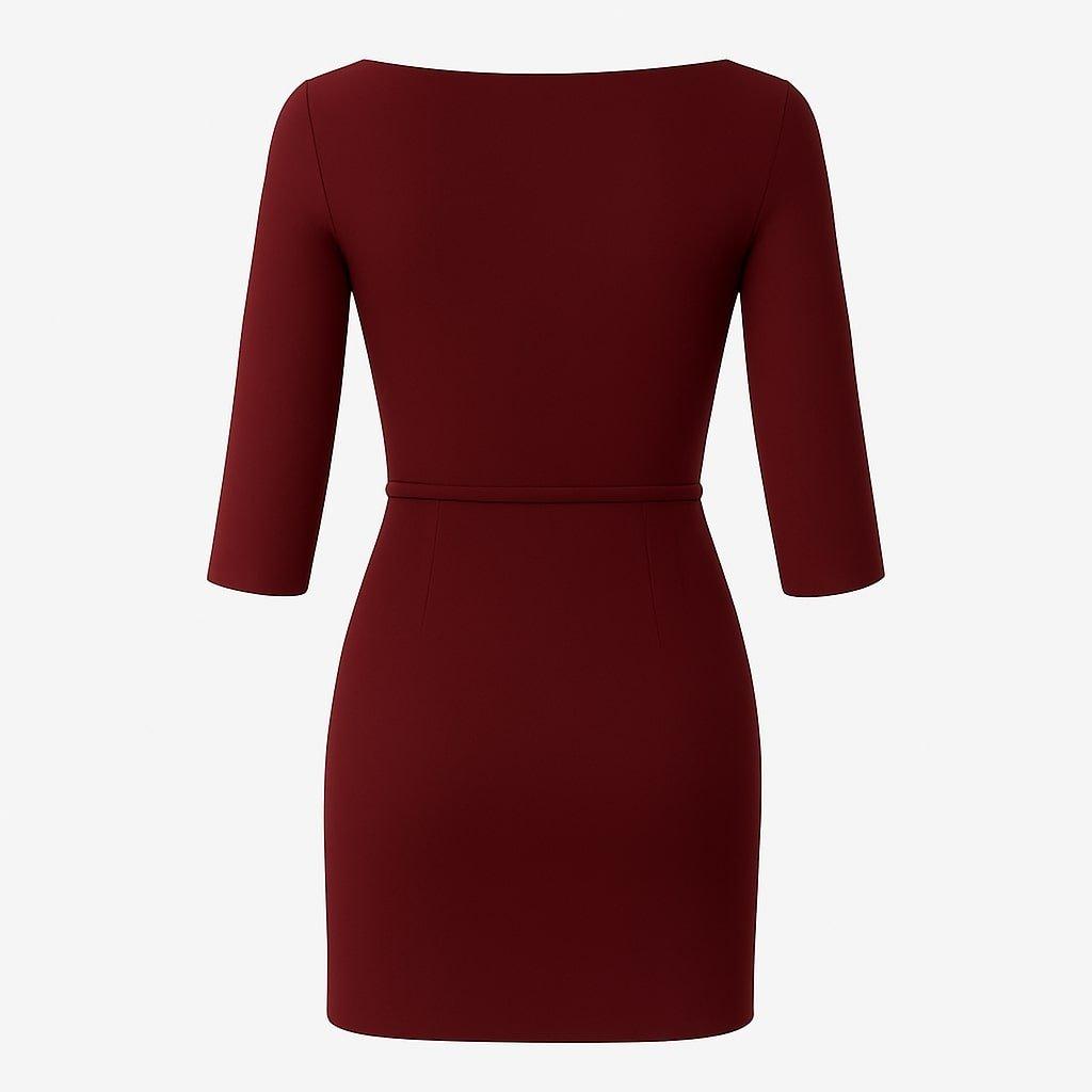 Burgundy - I Saw It First - Ponte Mini Dress - 2