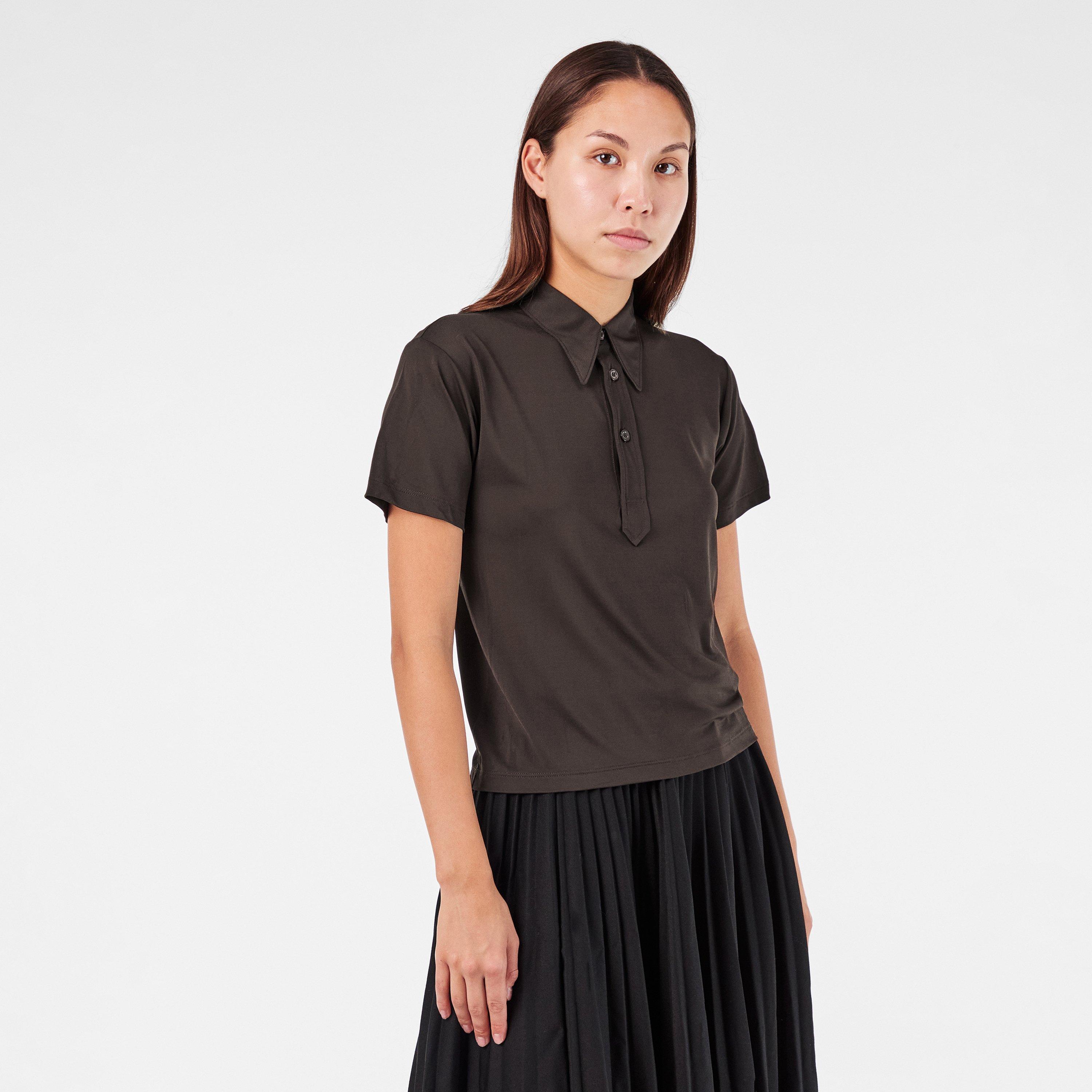 Umber - Maison Margiela - Women's Short-Sleeve Plain Shirt - 3