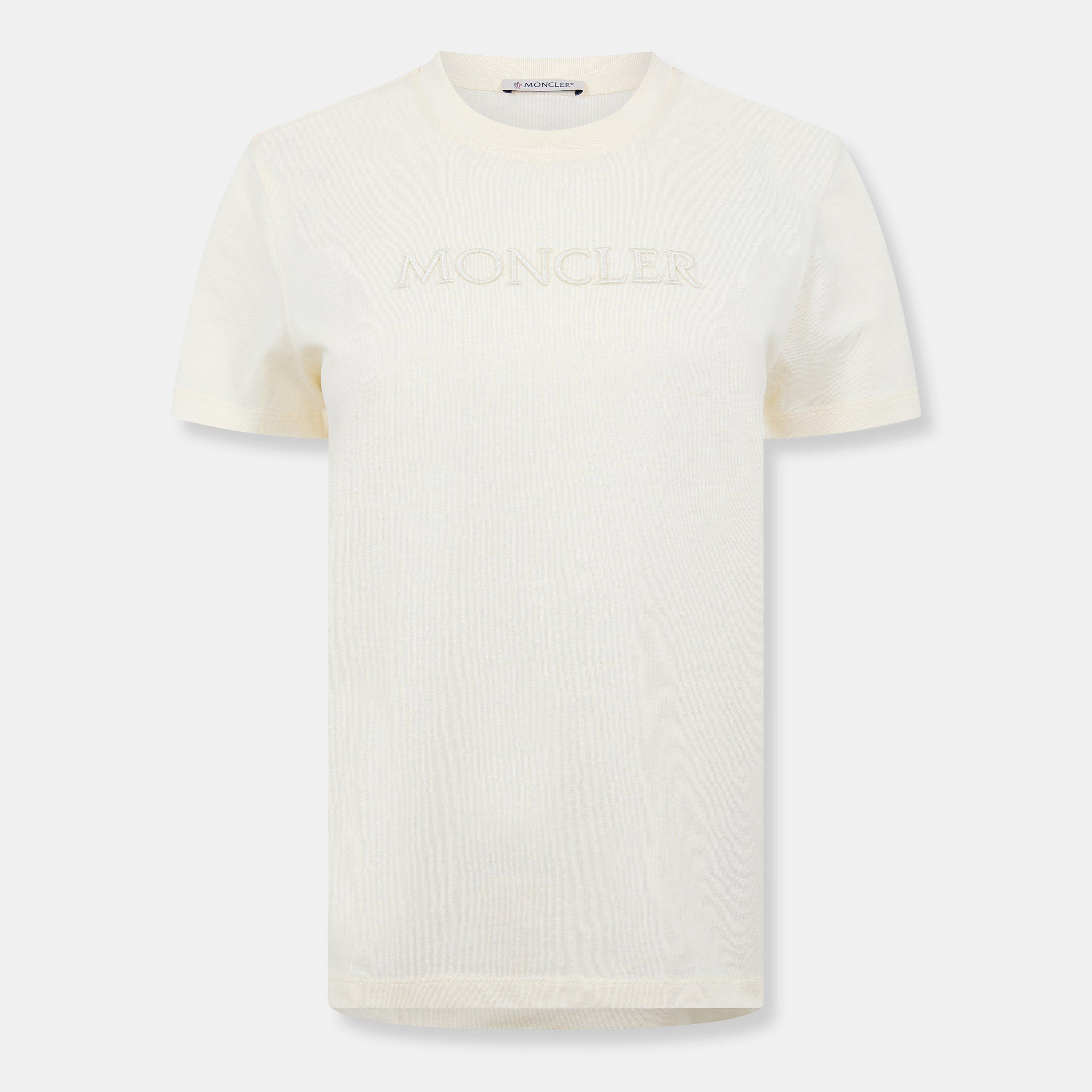 Moncler Women's Logo T-Shirt - White 037 - Size 14 (L)