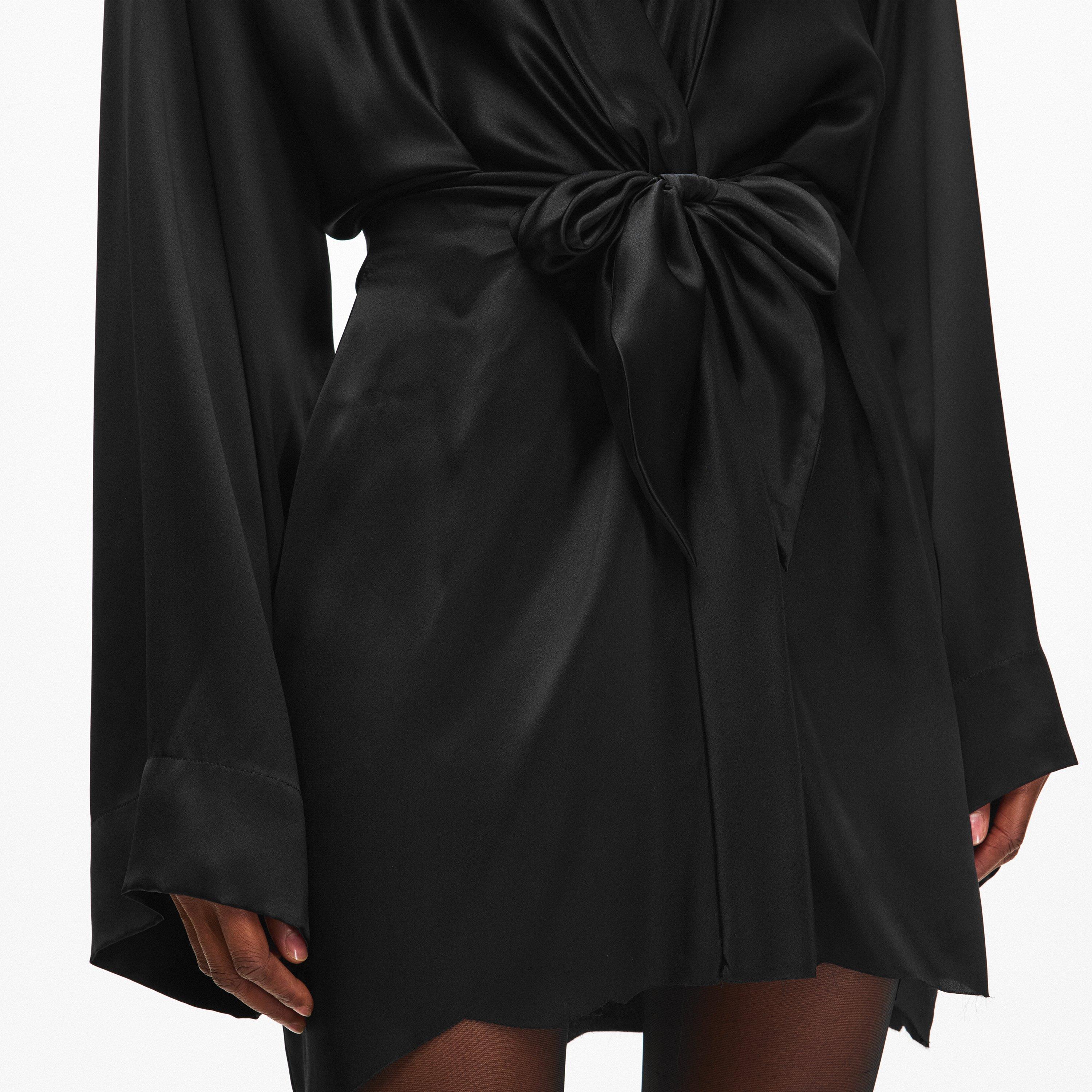 Black - Balenciaga - Women's Bal Wrap Mini Dress - 5