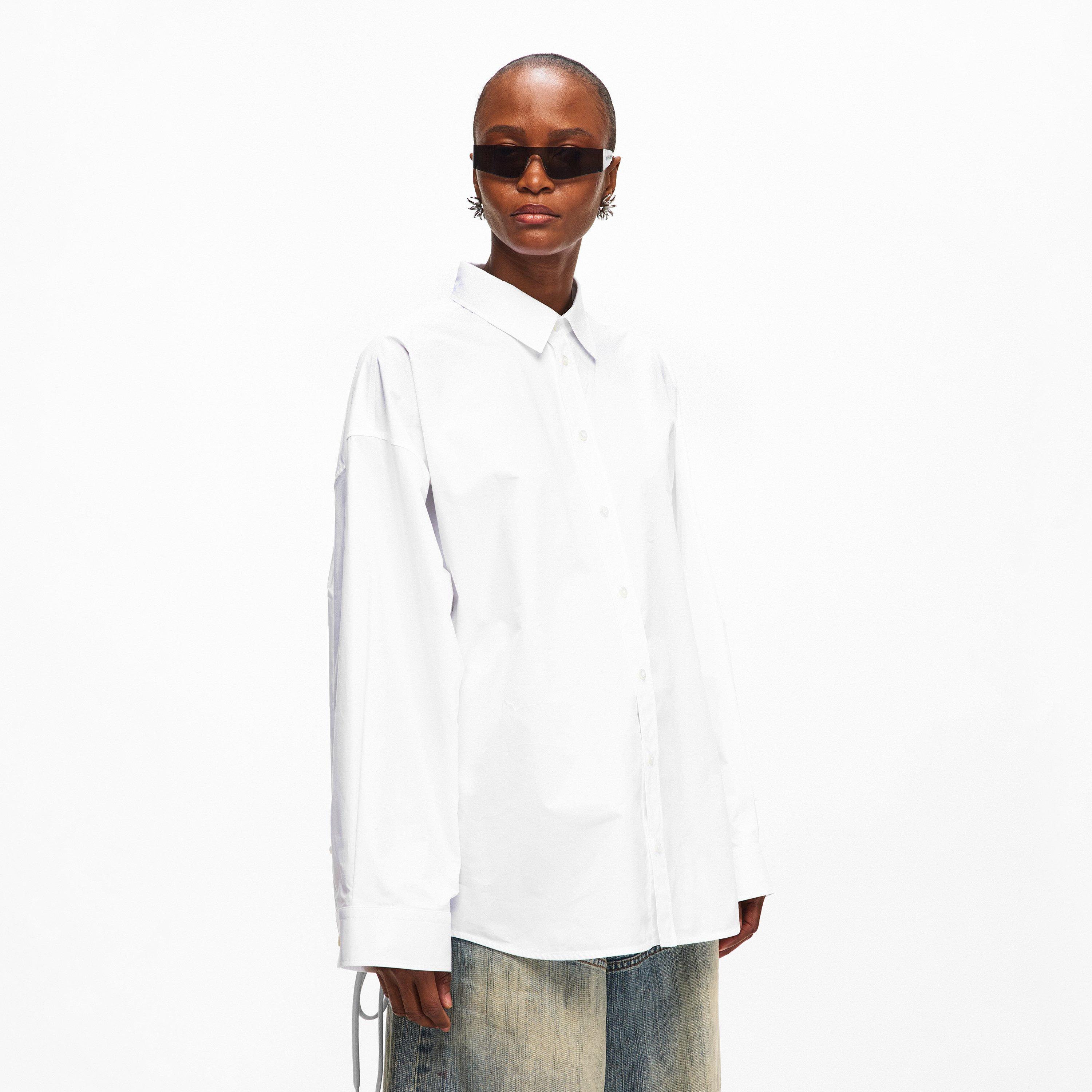 White - Balenciaga - Bal Lace Up Shirt Ld61 - 3