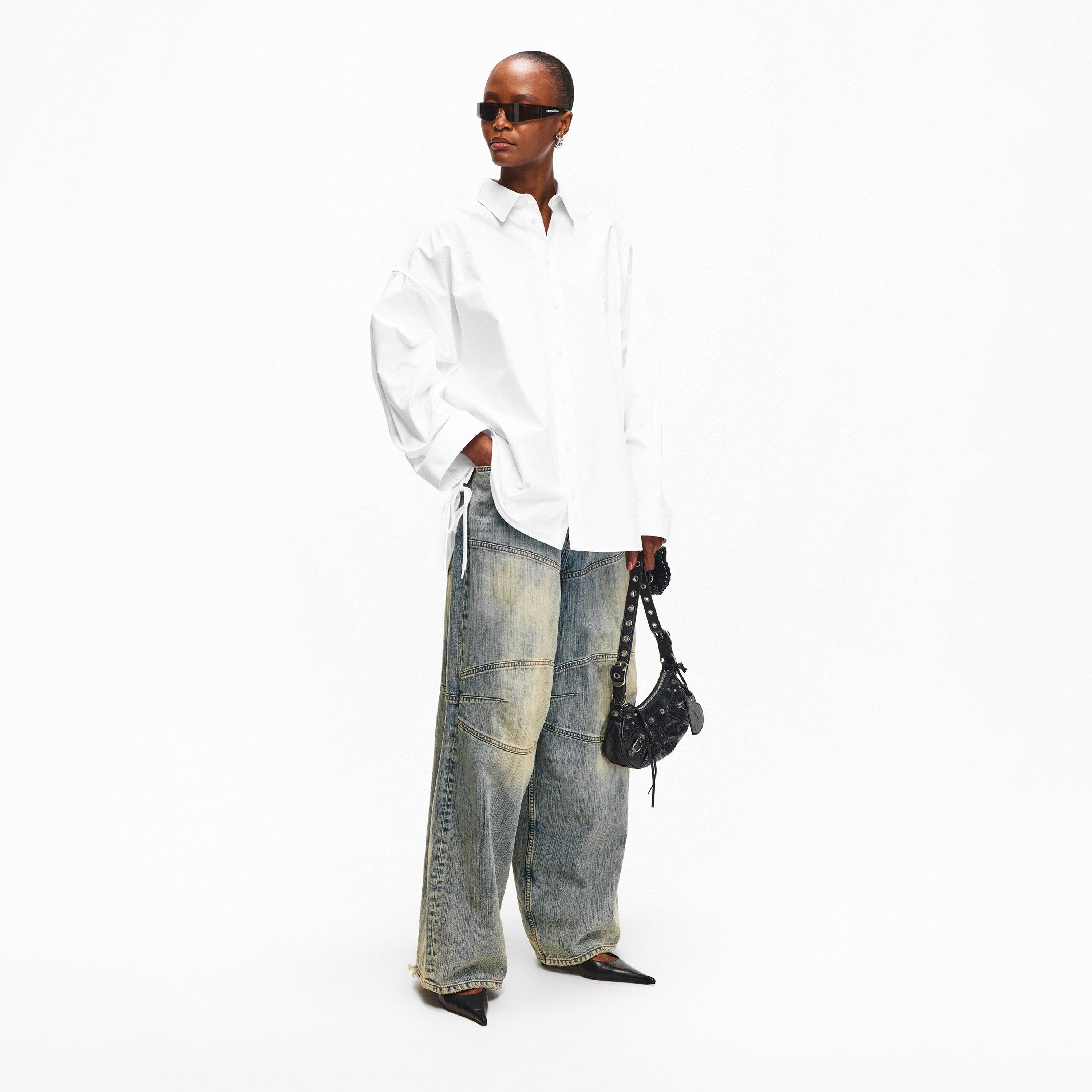 White - Balenciaga - Bal Lace Up Shirt Ld61 - 6