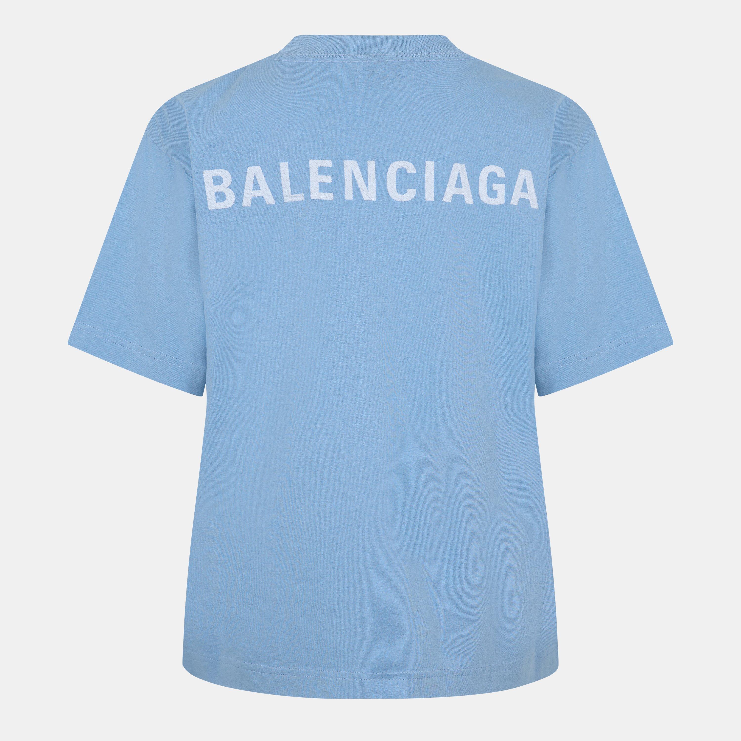Light Blue - Balenciaga - Bal Back Dry Tee Ld61 - 2