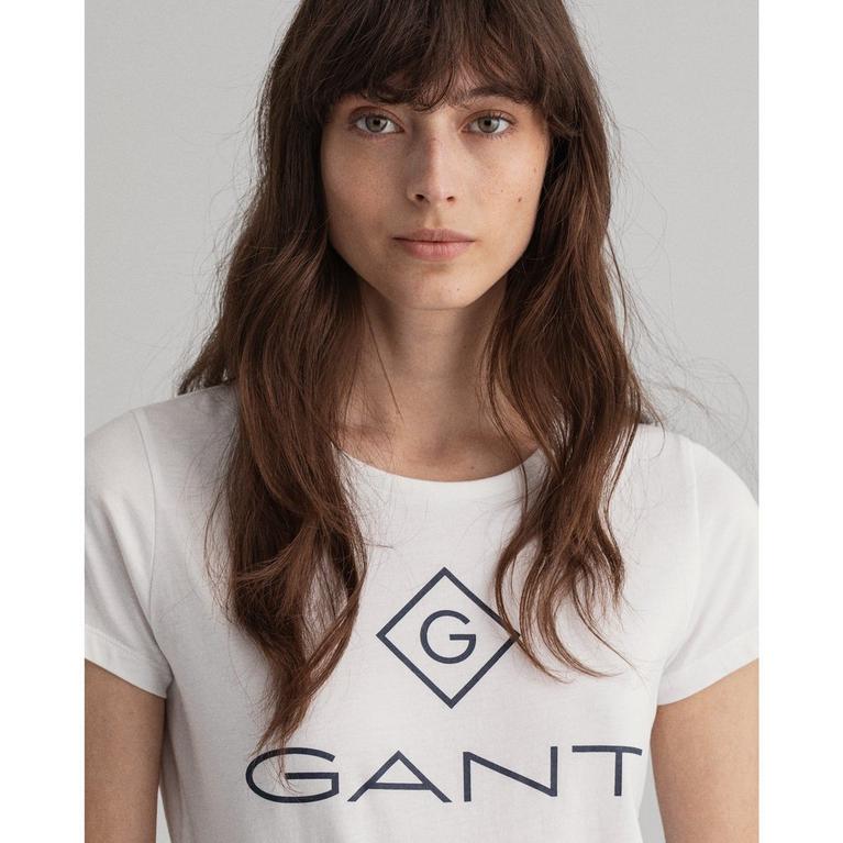 Blanc 110 - Gant - embroidered cotton hoodie Bianco - 2
