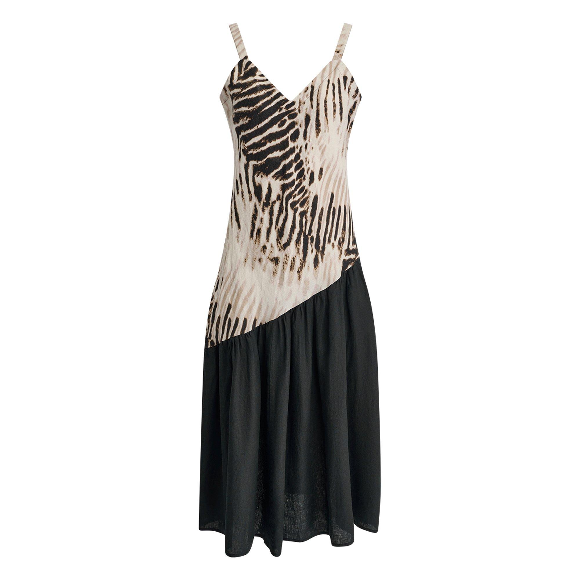 Dkny Women's Long Maxi Dress - Sandbed/Black - 10 (S)