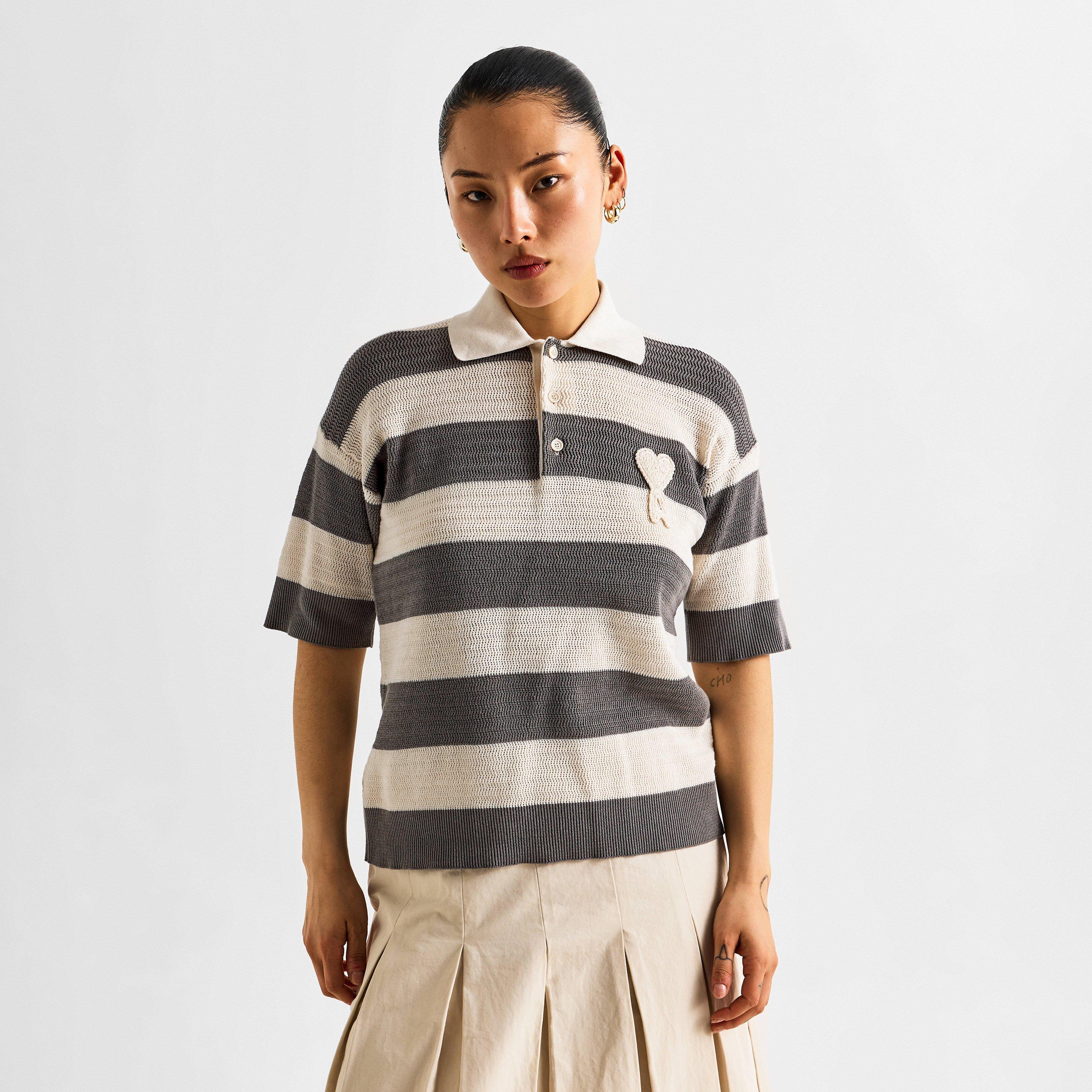 Blanc - Ami Paris - Ami Stripe Polo Ld61 - 3
