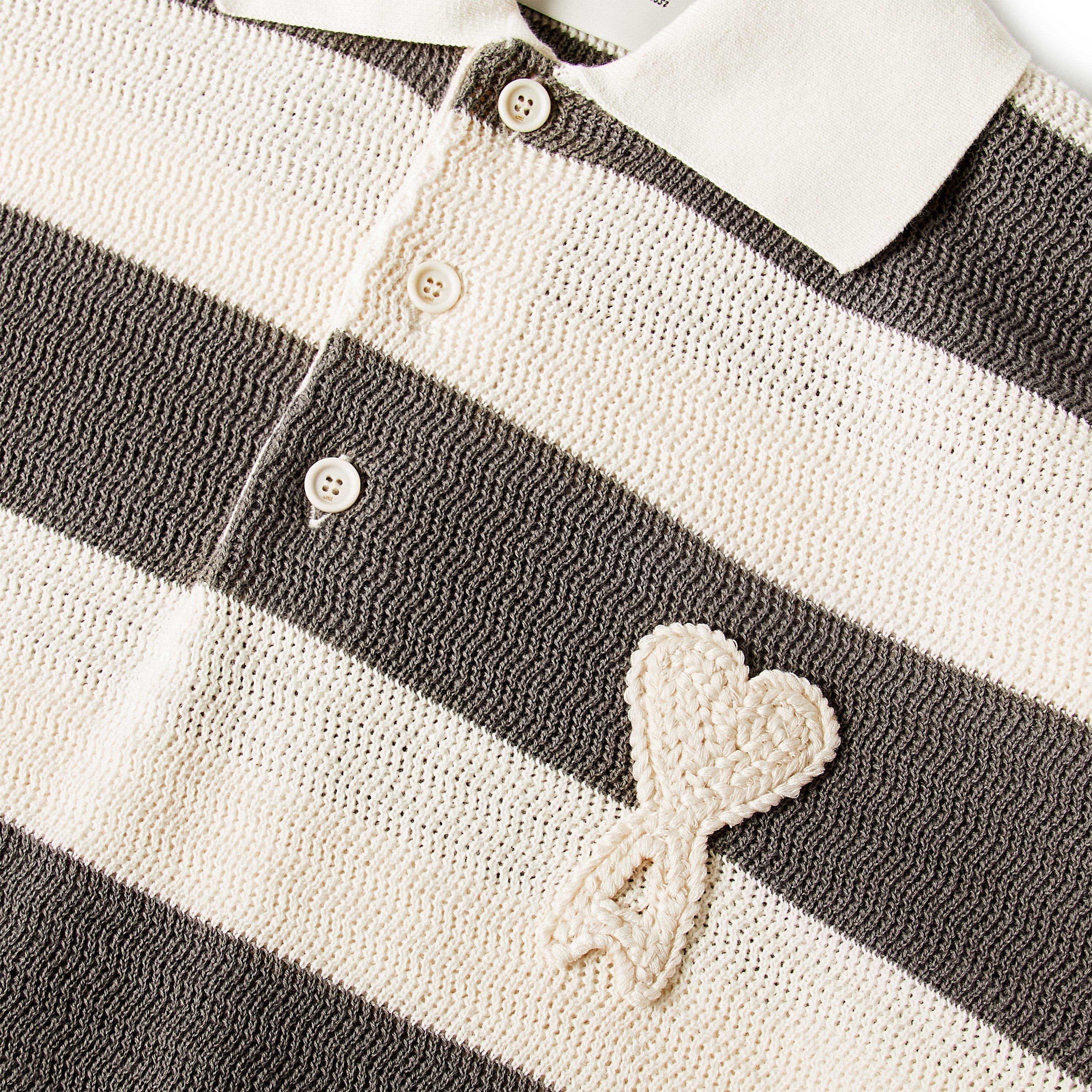 Blanc - Ami Paris - Ami Stripe Polo Ld61 - 5