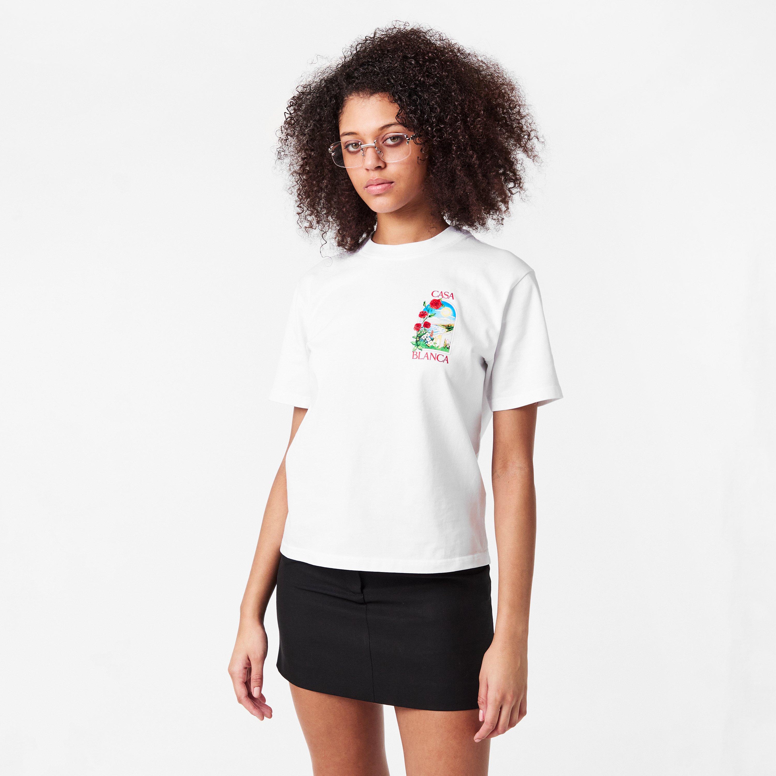 White - Casablanca - Women's Casa Days Print Oversized T-Shirt - 3