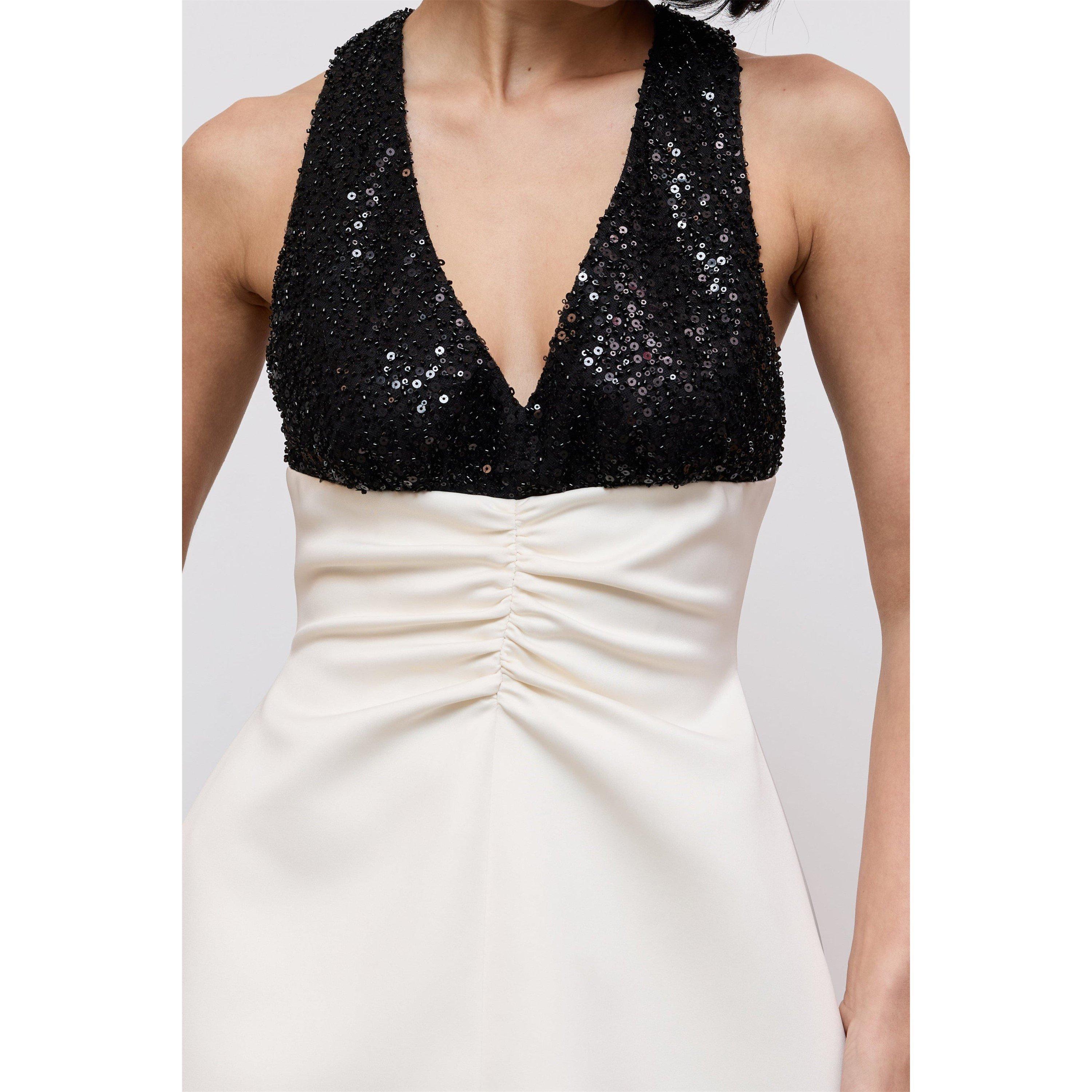 Black - Odd Muse - Odd Muse Sequin Contrast Mini Dress - 4