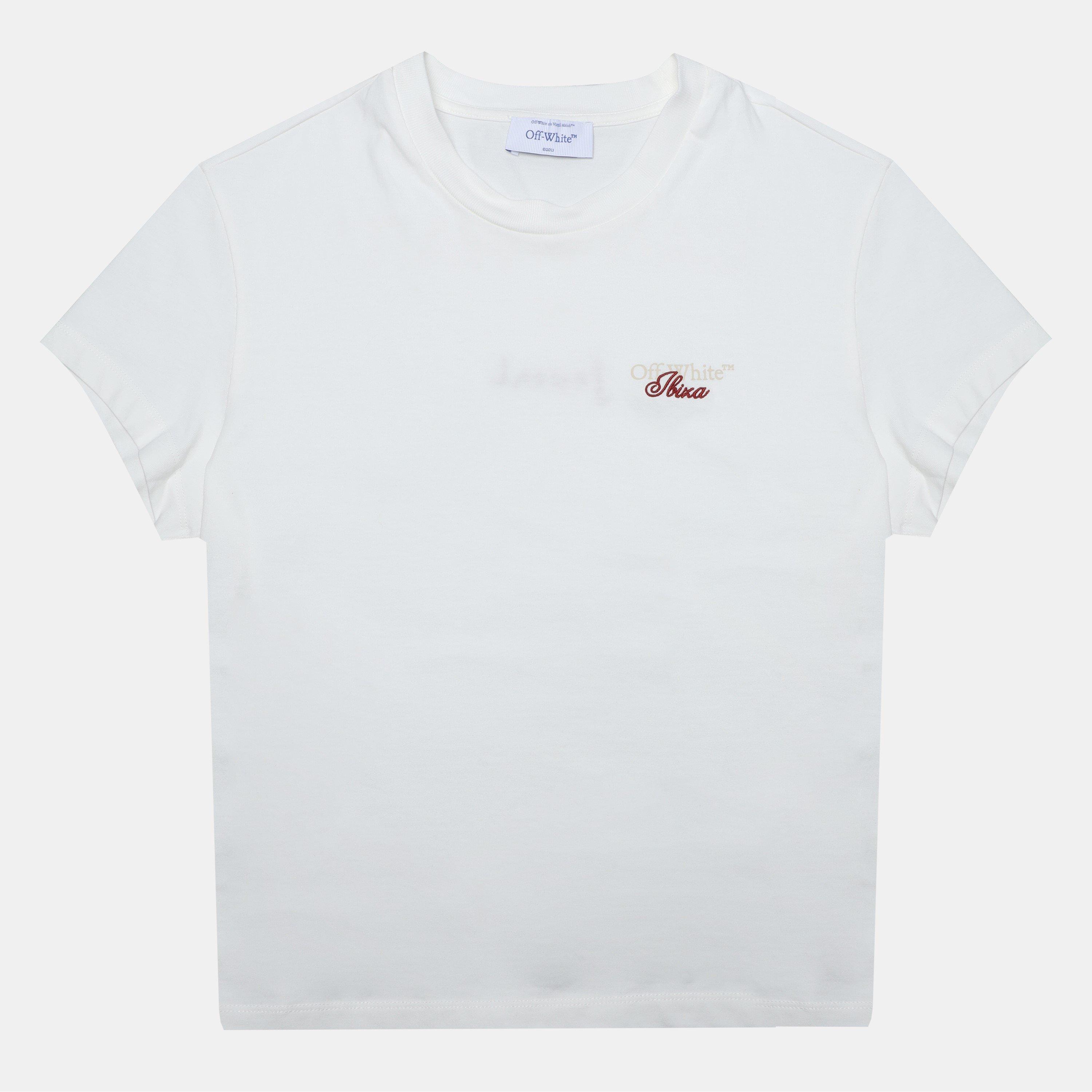 Off White Women's Jndl T-Shirt - White Beige - Size 8 (XS)